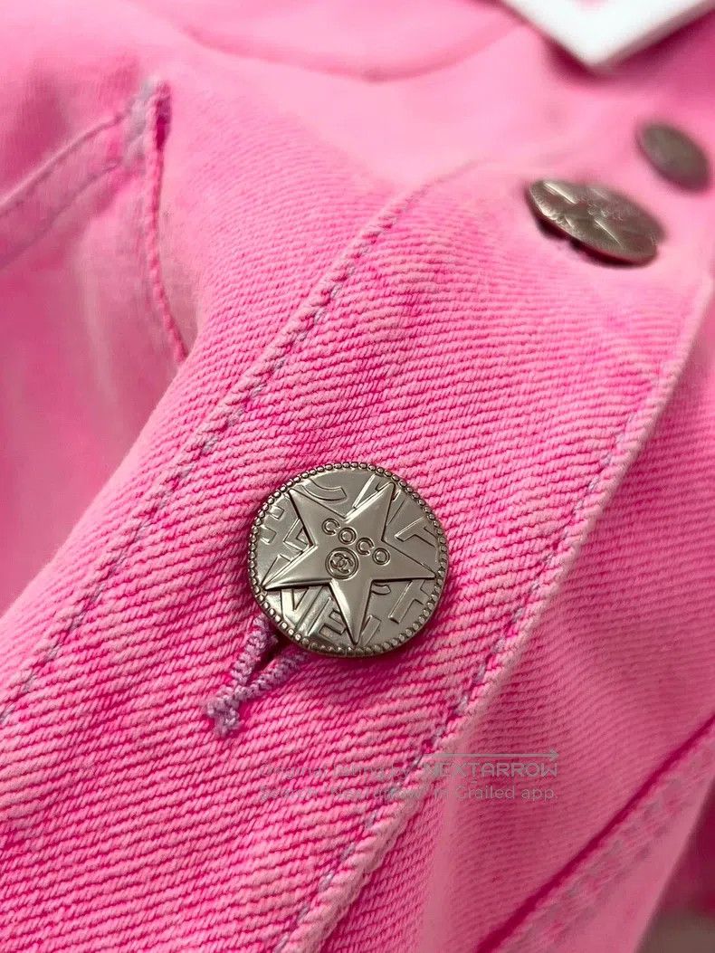 Chanel Chanel Fantasy pink camelia denim jacket Size XS / US 0-2 / IT 36-38 - 5 Thumbnail
