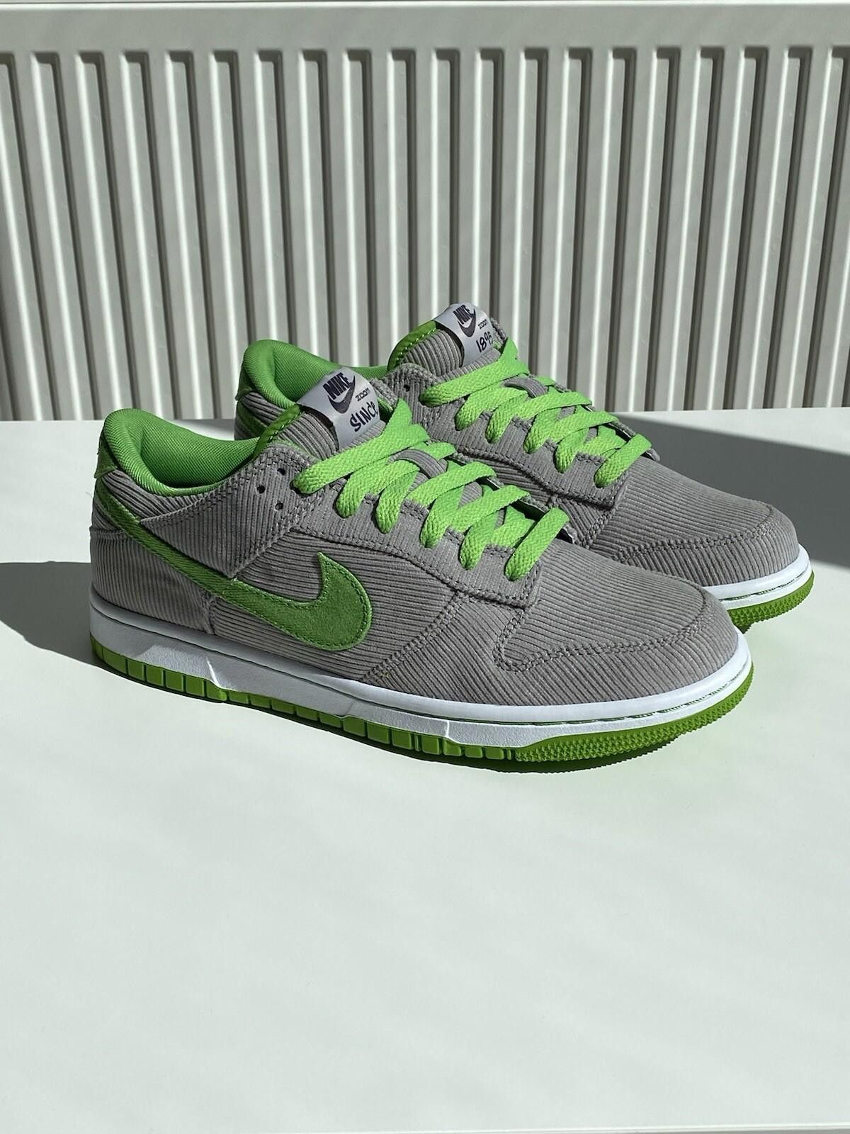 Nike !DS 2011 Nike Dunk Low Corduroy ID 1/1 Grey Green Vintage Size US 6 / EU 39 - 5 Thumbnail