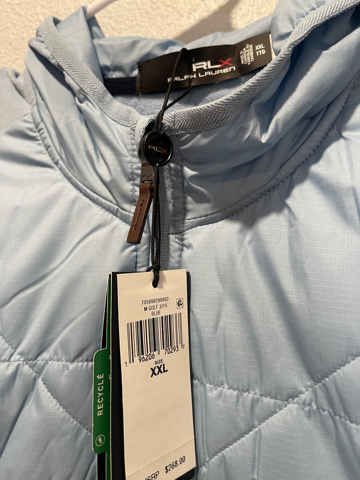 Polo Ralph Lauren RLX Ralph Lauren Light Blue Quilted Hooded Jacket 2X Size US XXL / EU 58 / 5 - 4 Thumbnail