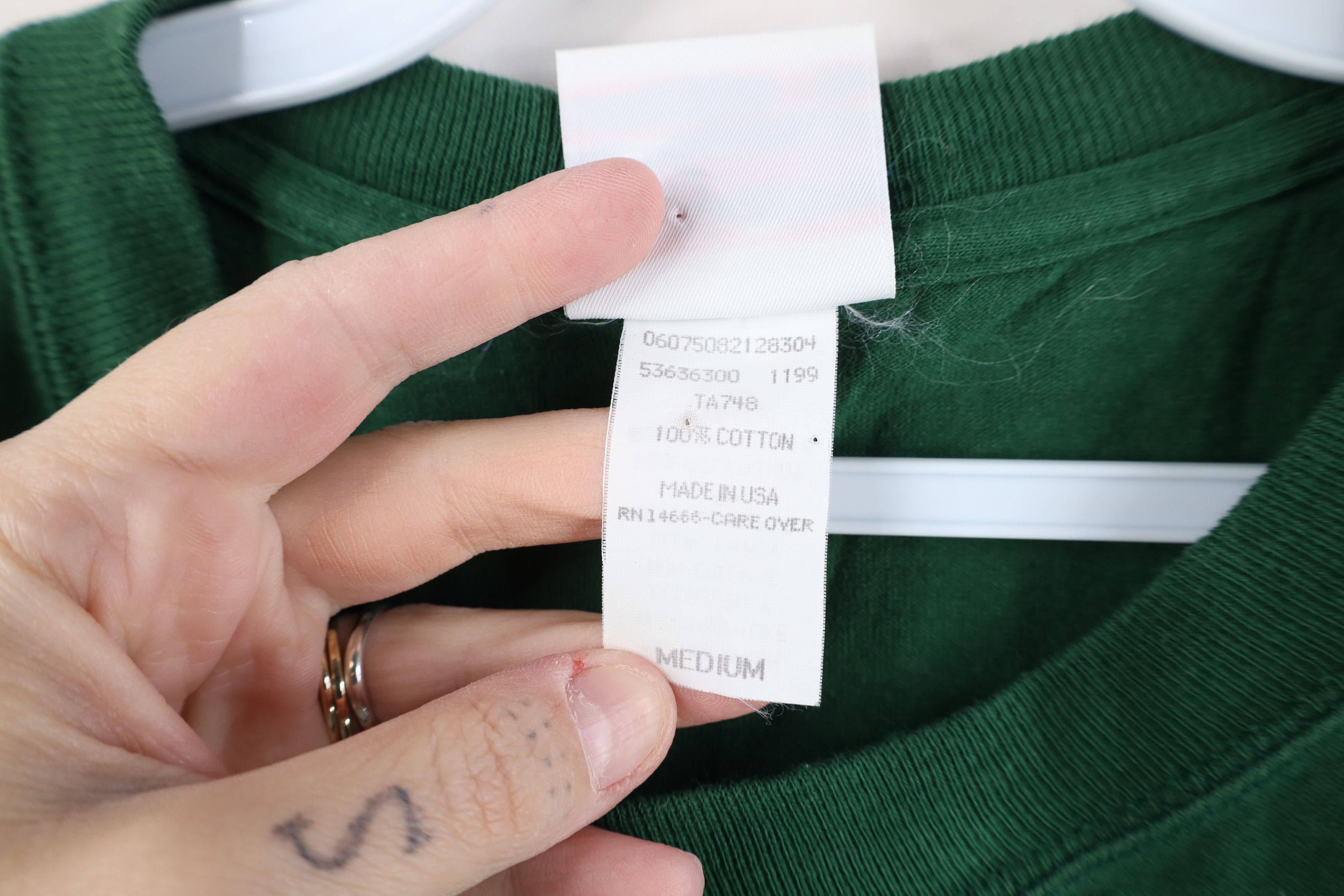 Vintage Vintage 90s Bike Faded Blank Pocket T-Shirt Green Cotton USA Size US M / EU 48-50 / 2 - 9 Thumbnail