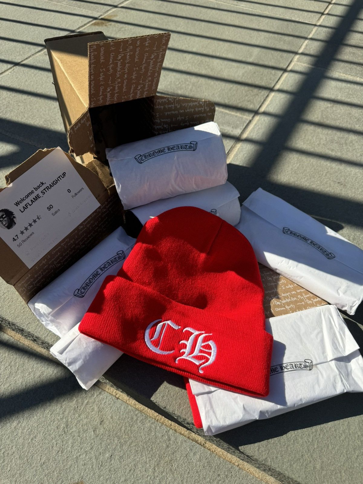 Chrome Hearts Chrome Hearts Red CH Beanie 🔴 Red BN 🔴 Size ONE SIZE - 6 Thumbnail