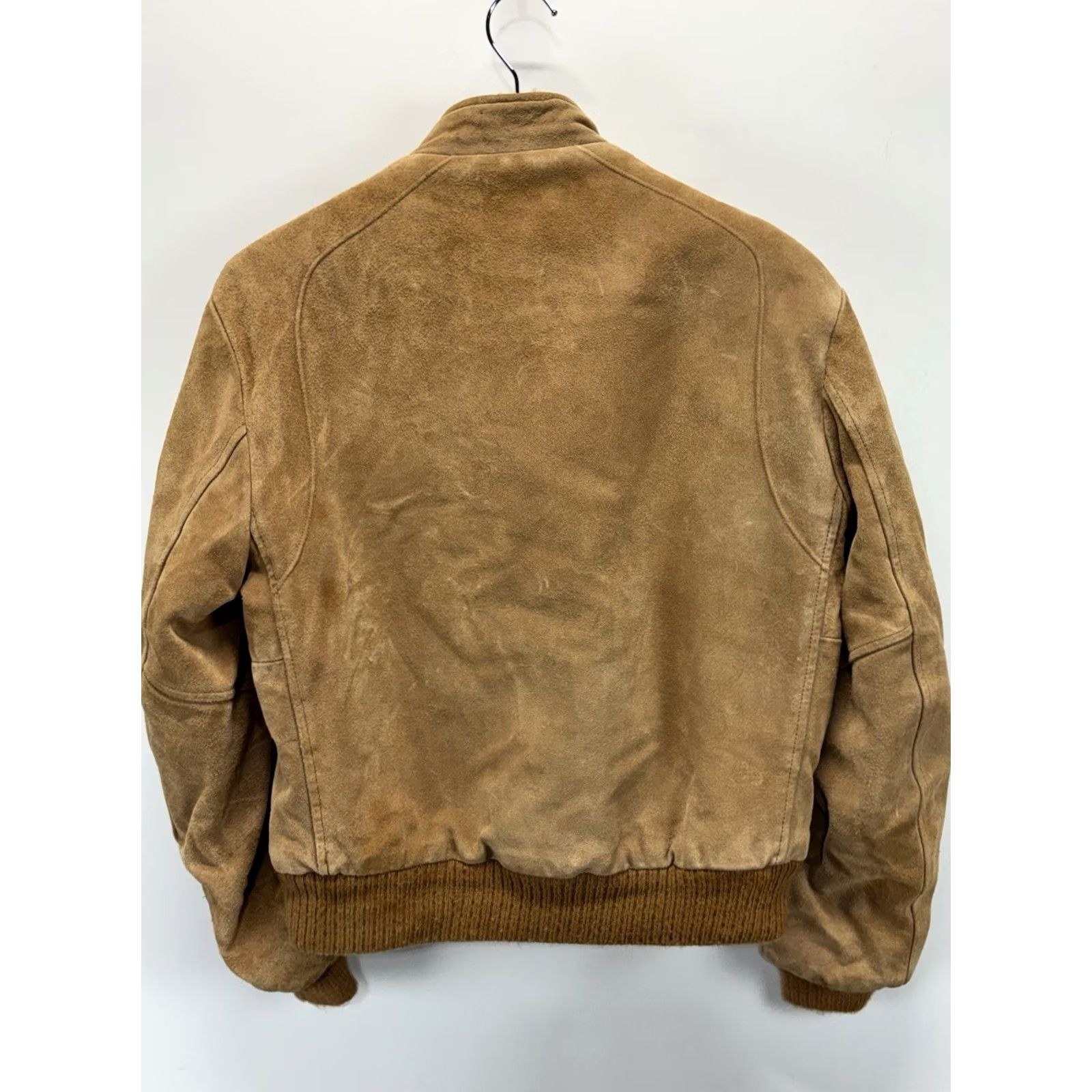 Vintage VINTAGE Bomber Jacket Men’s 40 Brown Suede Leather Sherpa Lined Retro 70s Made USA Vtg Size US XXS / EU 40 - 6 Thumbnail