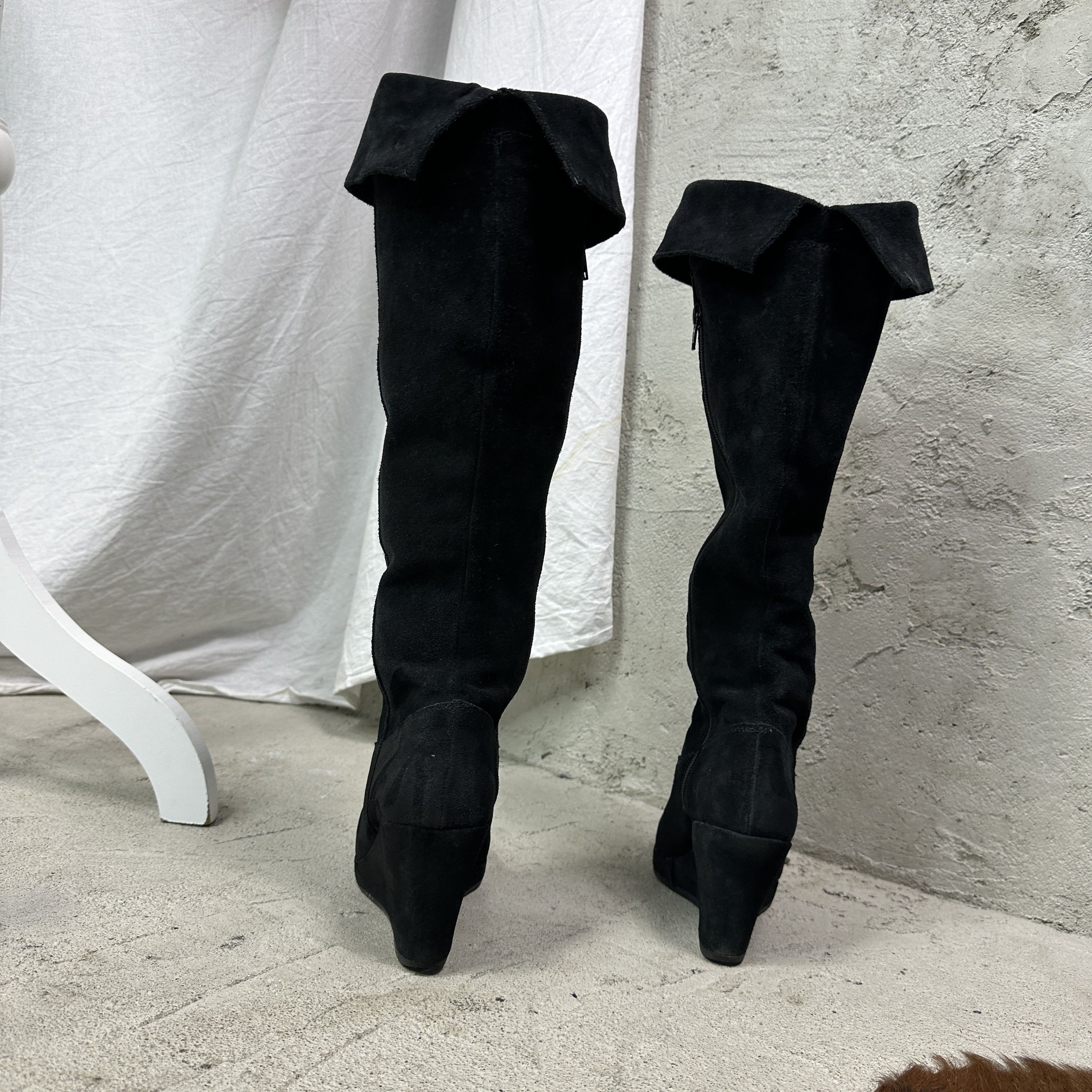 Vintage Vintage Leather Platform Wedgne Knee High Boots Y2K Size US 9 / IT 39 - 6 Thumbnail