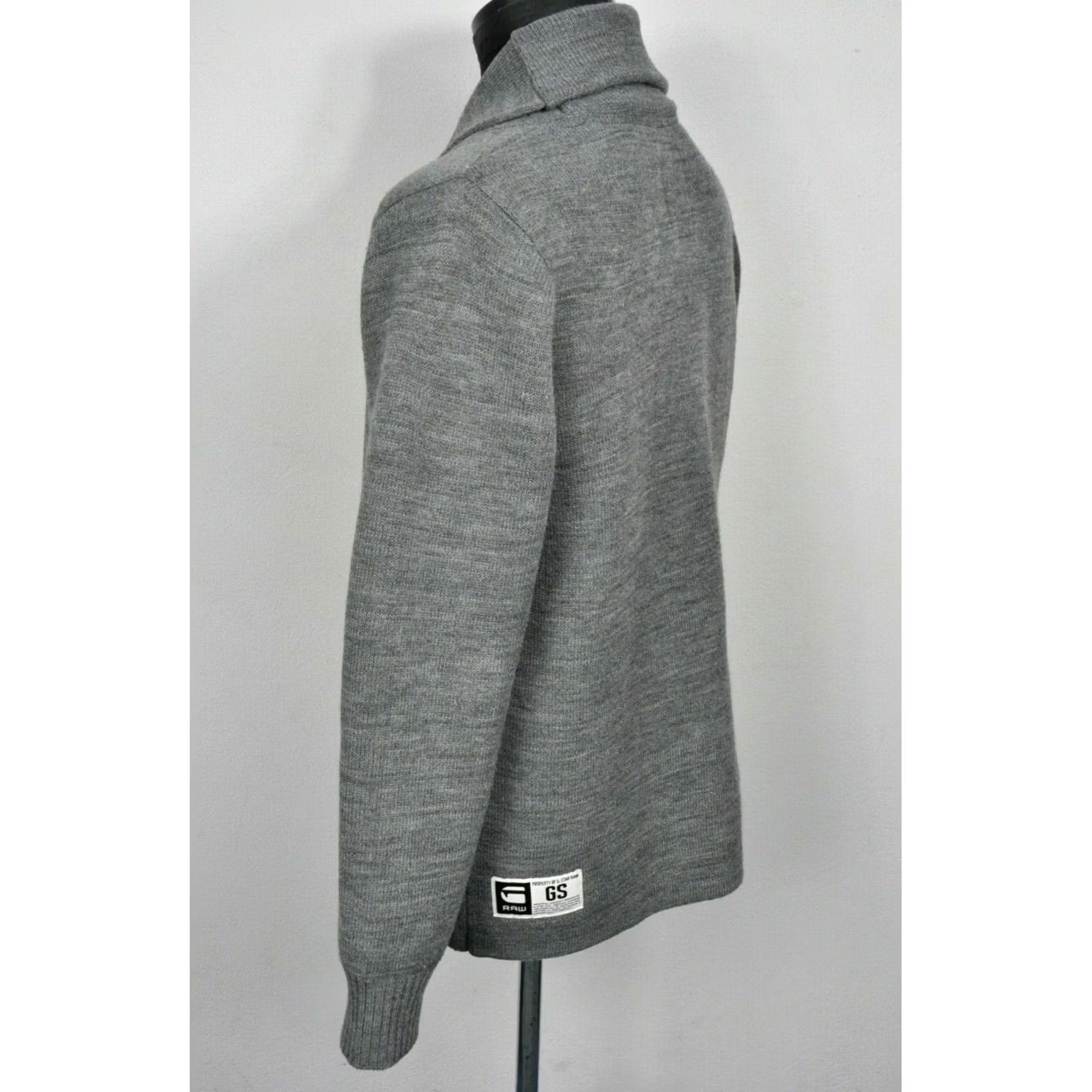 G-Star G-Star Raw Cardigan Knit XL Men Gray Ewing Knit L/S V-Neck Button Sweater Regular Size XS? Size US XL / EU 56 / 4 - 3 Thumbnail
