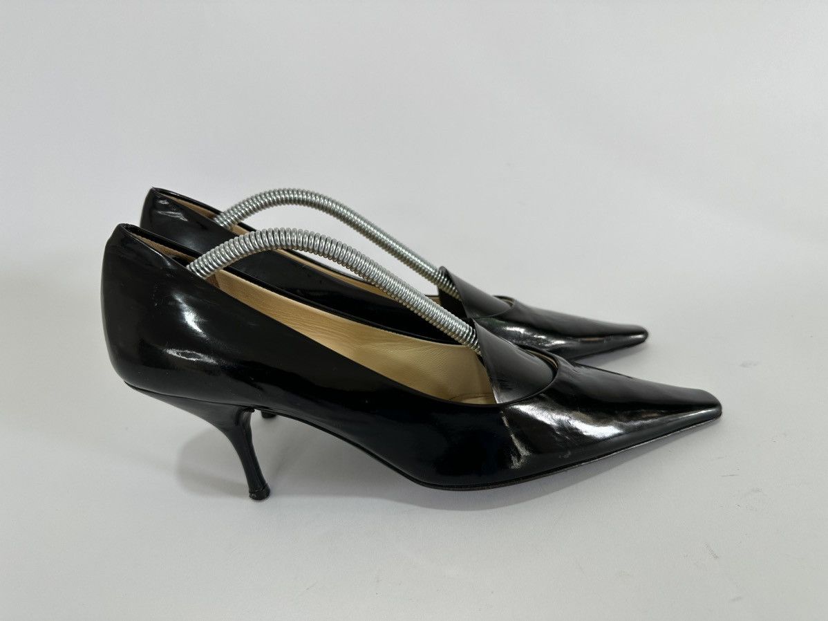 Miu Miu 🖤MIU MIU BLACK🖤PATENT LEATHER POINTED HEELS 37.5 IT Size US 7 / IT 37 - 2 Thumbnail