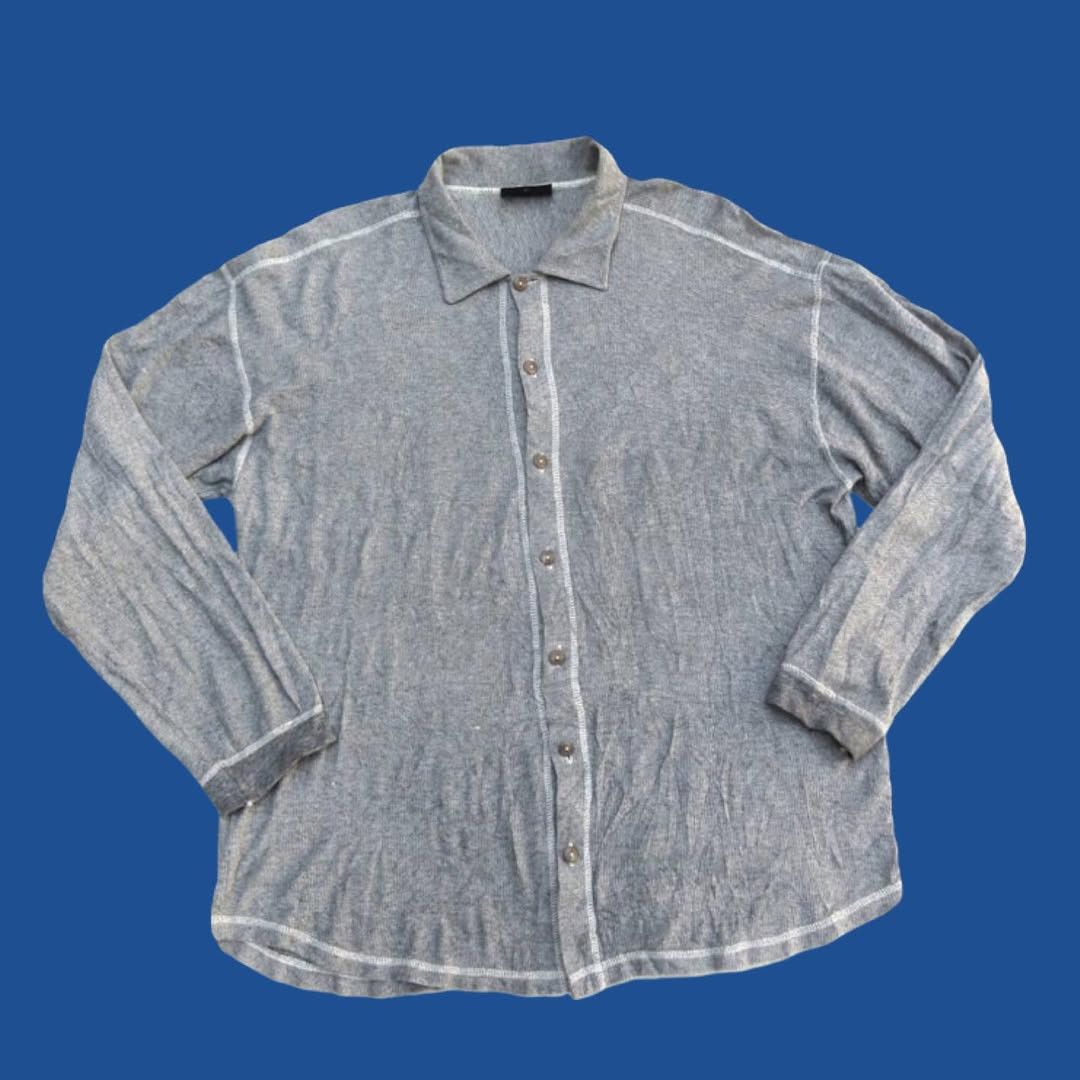 NEXT Vintage Next Grey Marl Knitwear Button Check Size US XL / EU 56 / 4 - 1 Thumbnail