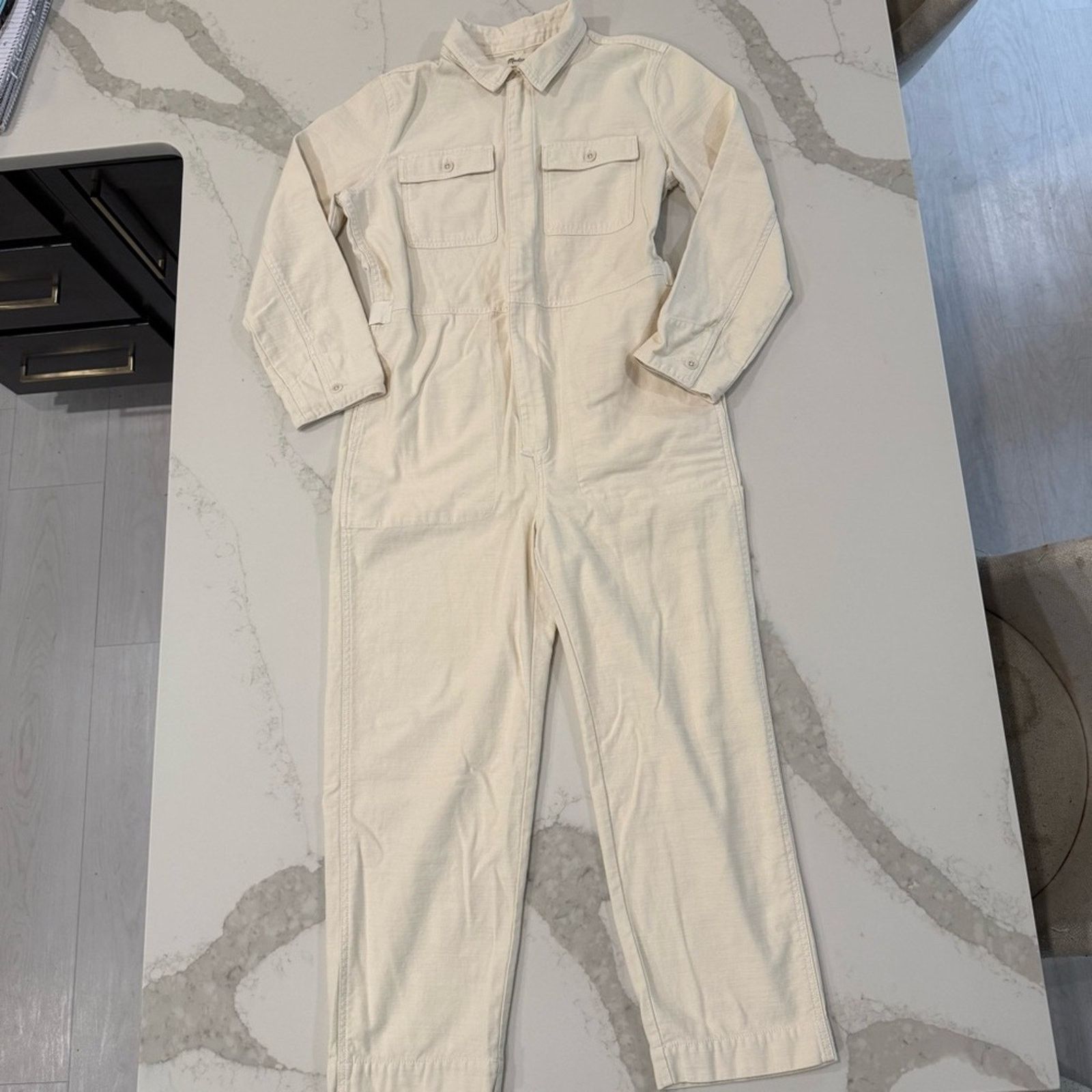 Madewell Madewell Long Sleeved Utility Coveralls Women’s Medium Ivory Size 32" / US 10 / IT 46 - 12 Thumbnail