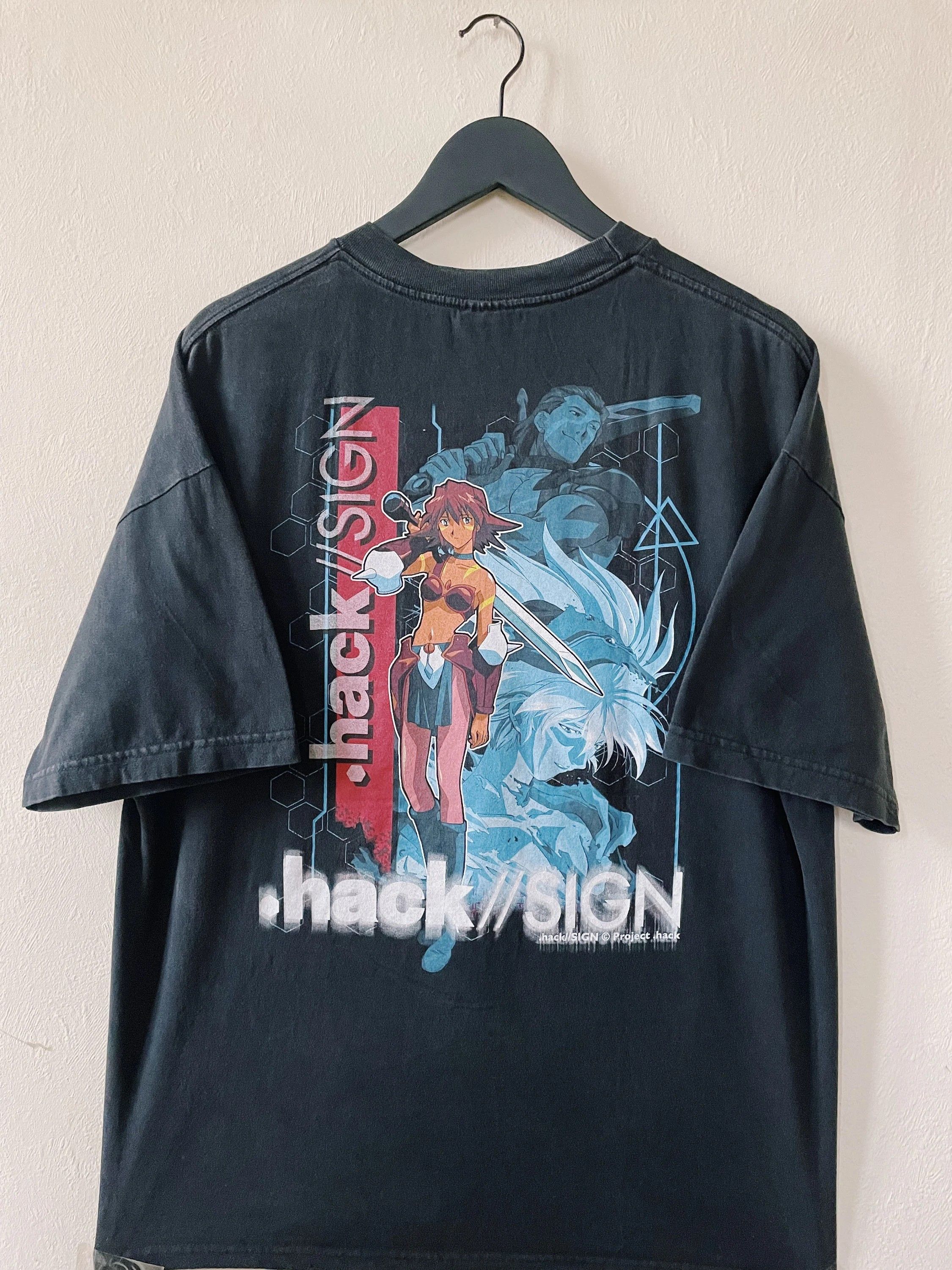 Anime Vintage 2002 .hack//SIGN Short Sleeve T-shirt Black Size US XL / EU 56 / 4 - 1 Thumbnail