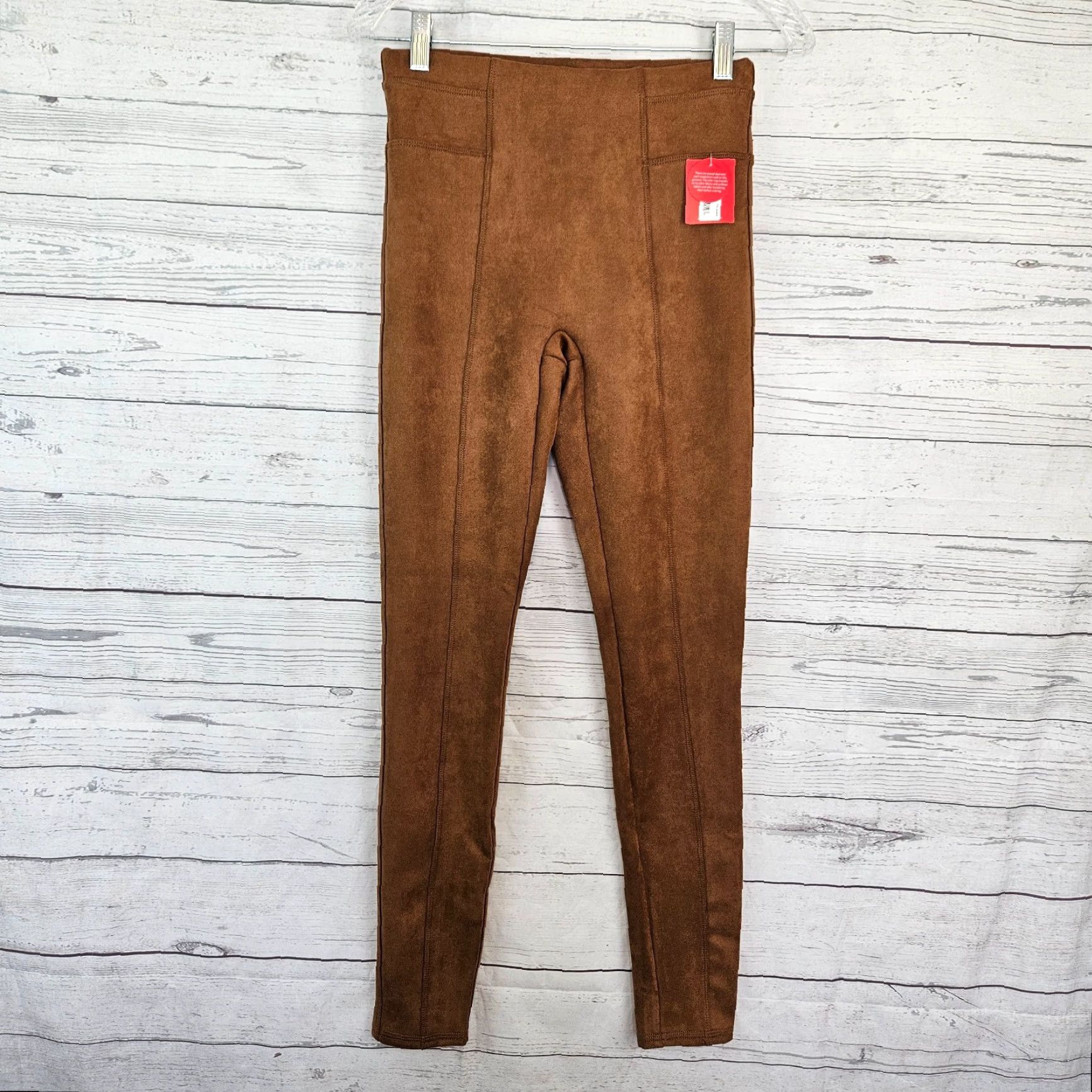 Spanx Spanx Leggings Womens Faux Suede Sz S Rich Caramel Pull On Mid Rise Brown Size 28" / US 6 / IT 42 - 2 Thumbnail