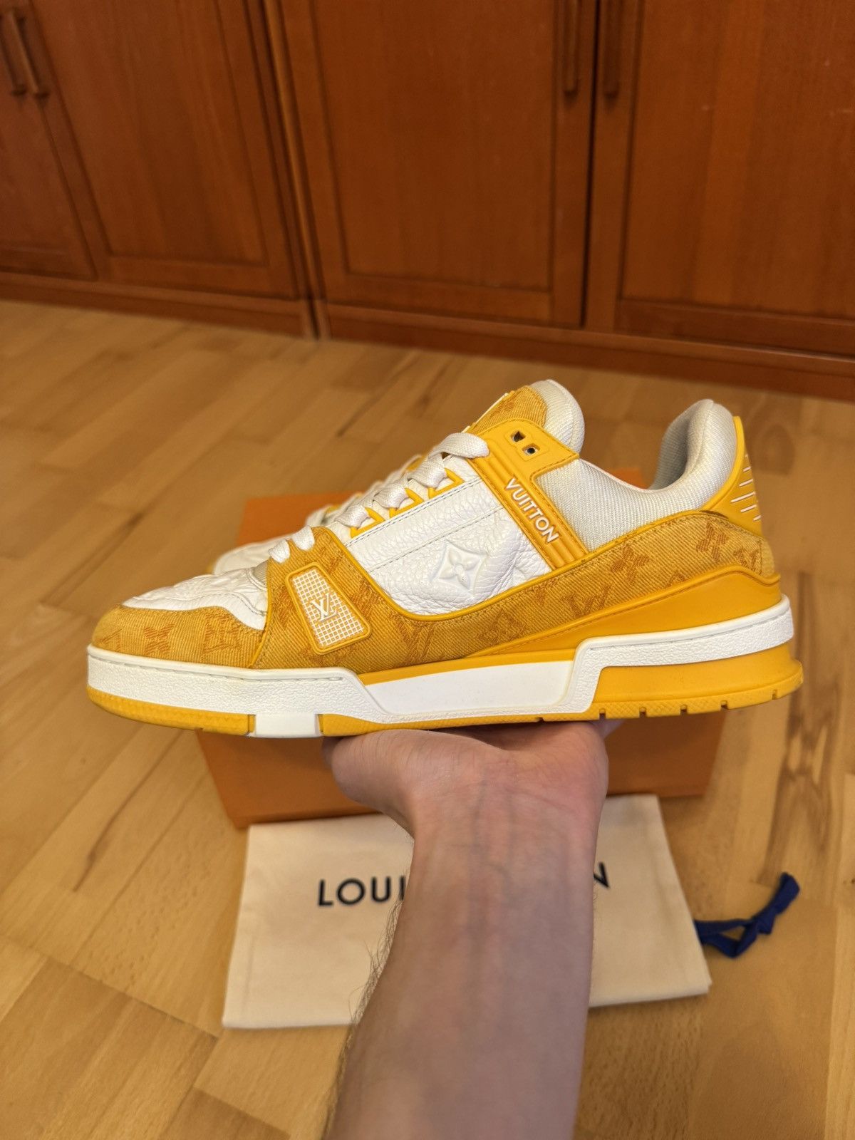 Louis Vuitton Louis Vuitton LV Trainer Orange Denim Size US 9 / EU 42 - 5 Thumbnail