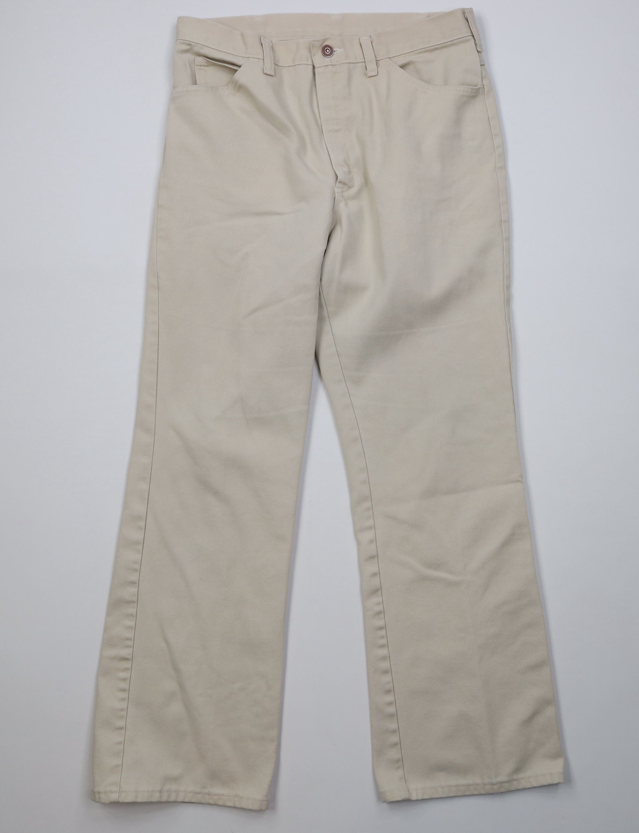 Vintage Vintage 70s Streetwear Twill Flared Wide Leg Jeans Beige USA Size US 32 / EU 48 - 1 Thumbnail