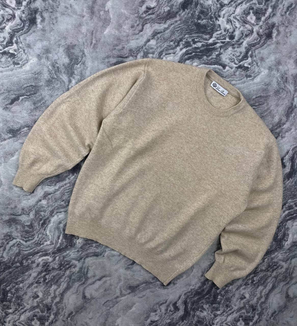 Loro Piana Wool Knit Sweater Men Size 46 Beige