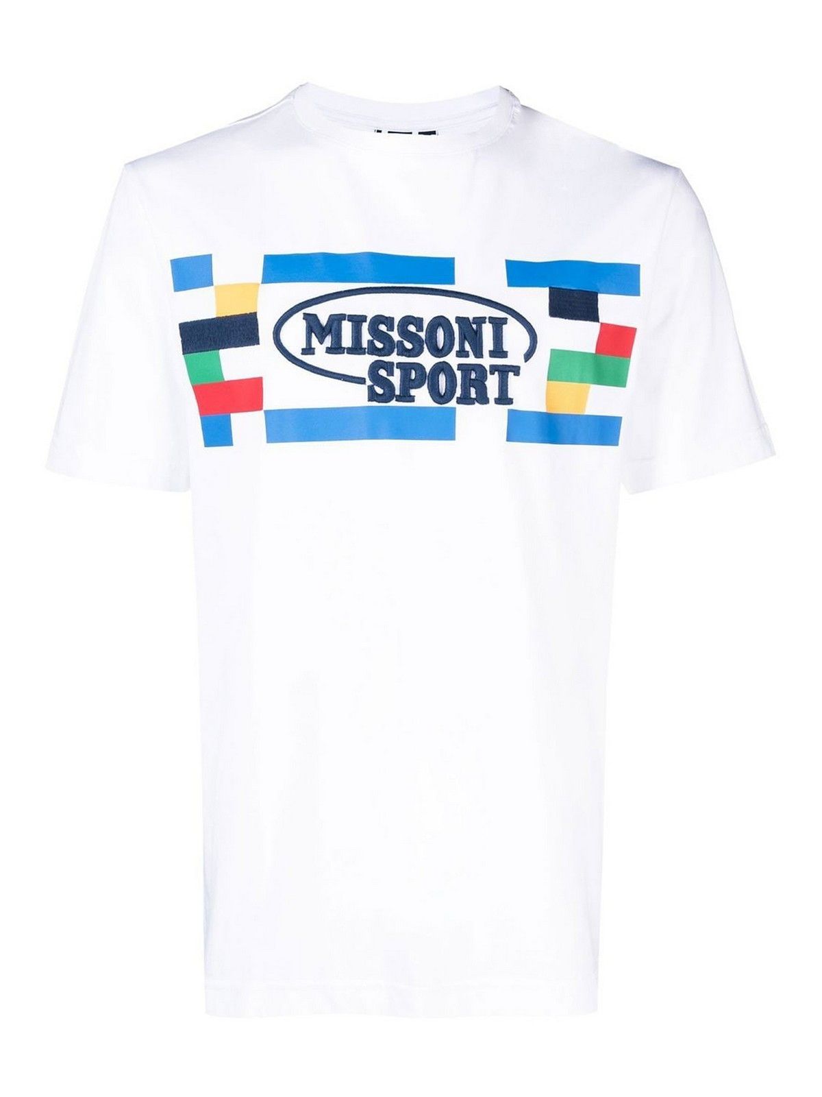 Missoni o1y0225 Logo Crewneck T-Shirt in White Size US XXL / EU 58 / 5 - 1 Thumbnail