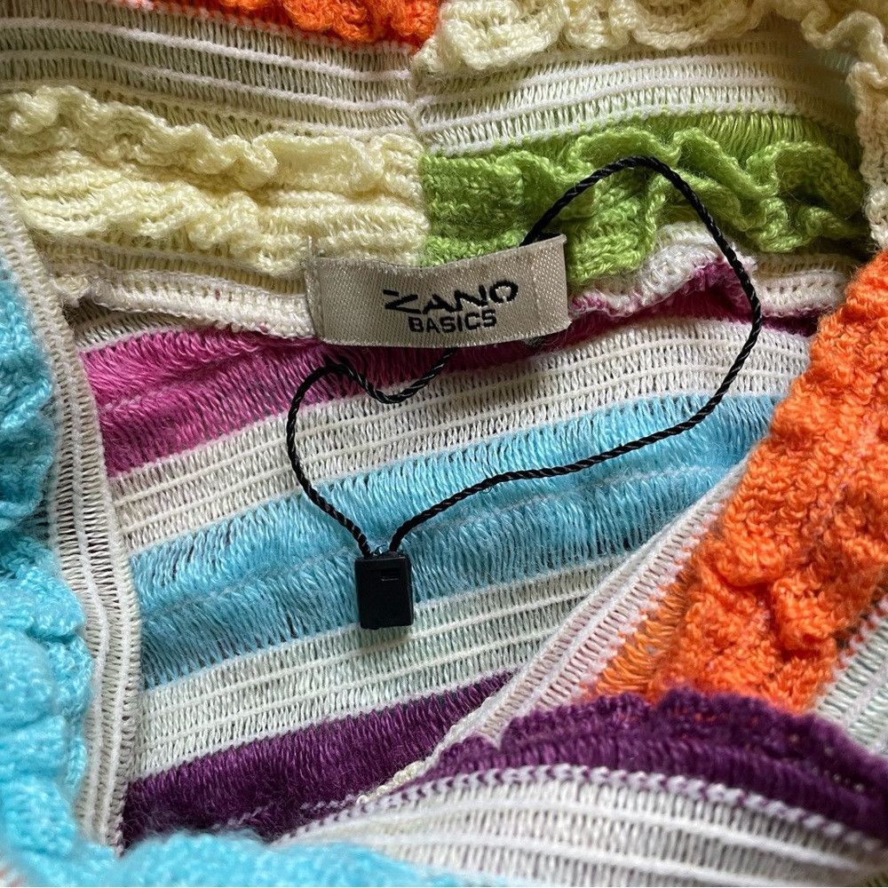 Other New Zano Basic Multicolor Stripes Ruffles High Neck Sweater Size M / US 6-8 / IT 42-44 - 6 Thumbnail