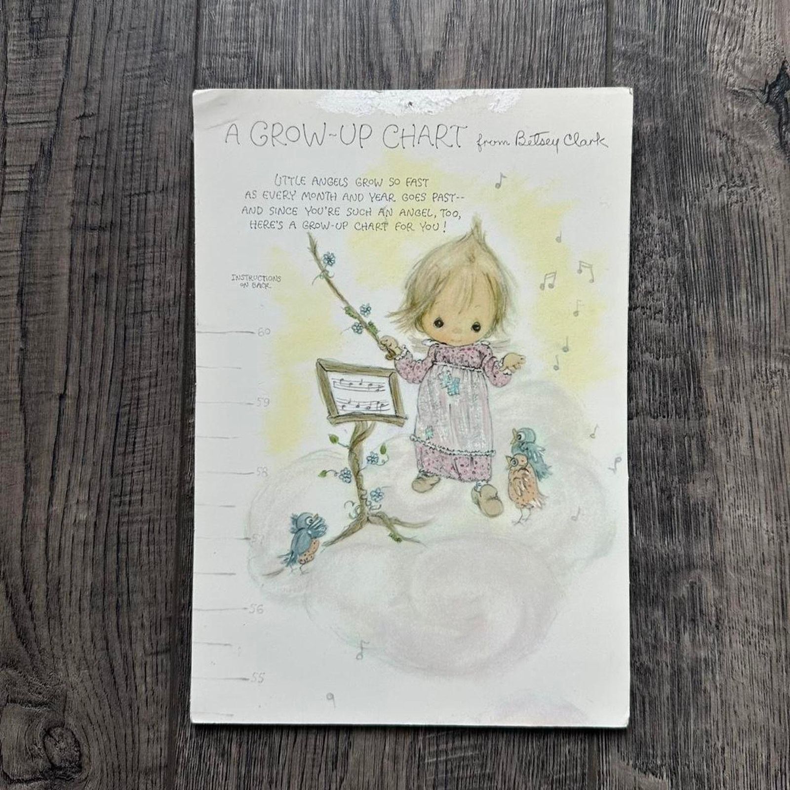 Vintage Vintage 70s Hallmark Bestsey Clark Grow Growing Chart Poster Size ONE SIZE - 1 Thumbnail