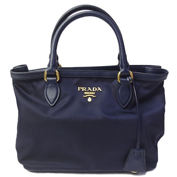 Prada Handbag Tessuto Soft Calf Leather Black