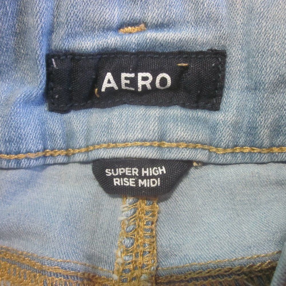 Aeropostale Aero Super High Rise Light Denim Jeans Shorts Size 2 Size 26" / US 2 / IT 38 - 2 Thumbnail