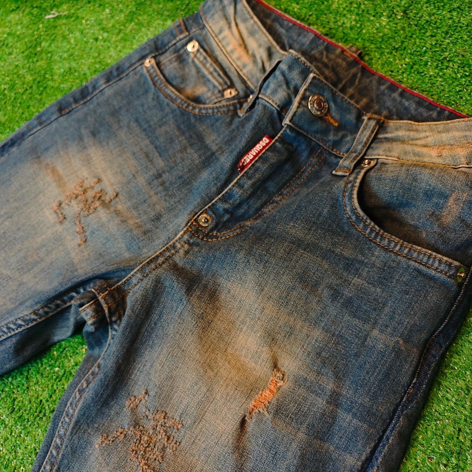 Dsquared2 Dsquared2 Jeans Womens 27 blue slim skinny ripped distressed Size 27" / US 4 / IT 40 - 8 Thumbnail
