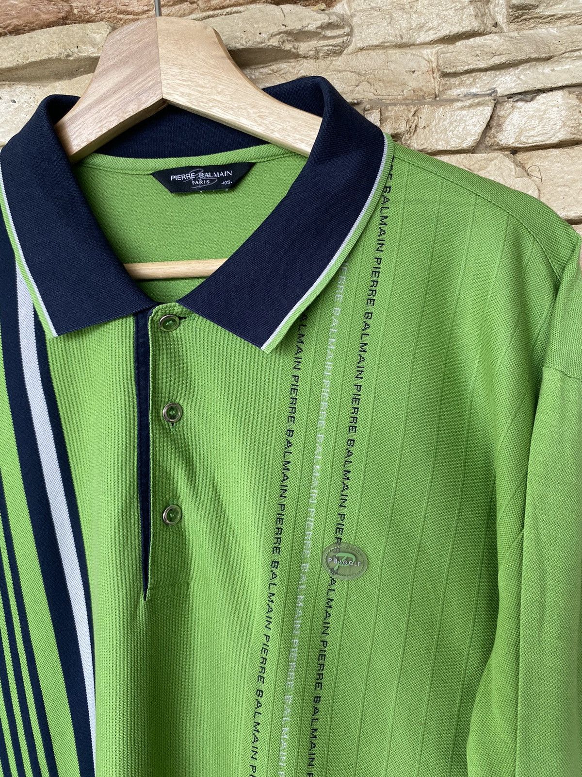 Vintage Pierre Balmain Paris Stripe Tshirt Single Pocket