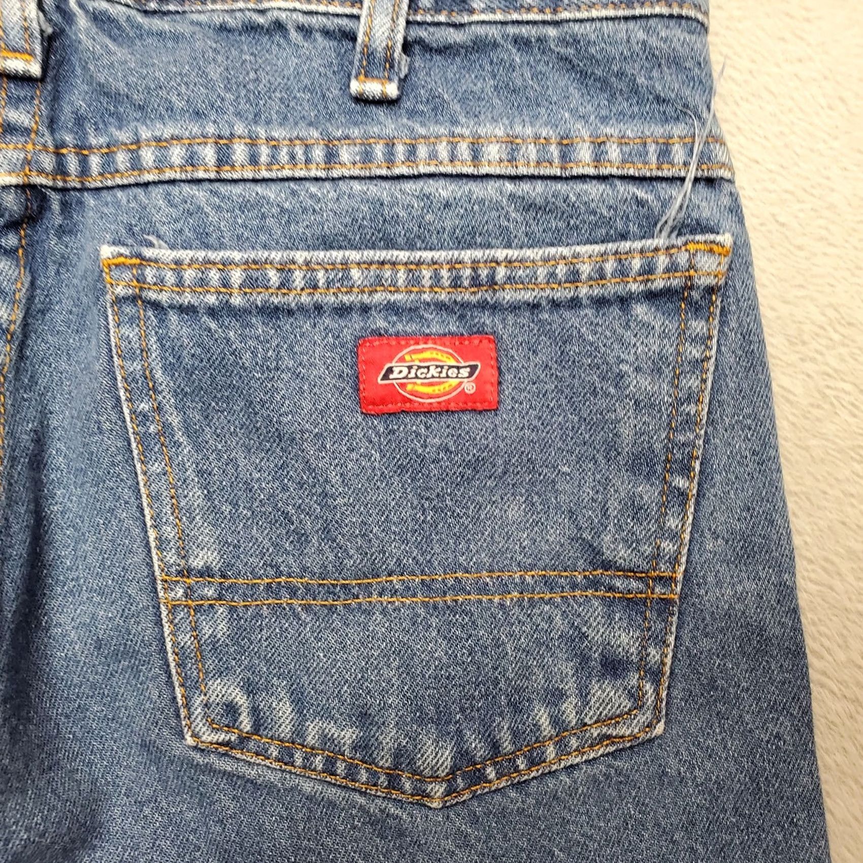 Dickies Dickies Jeans Mens 32x35 Blue Denim Straight Leg Workwear Casual Comfort Pants Size US 32 / EU 48 - 7 Thumbnail