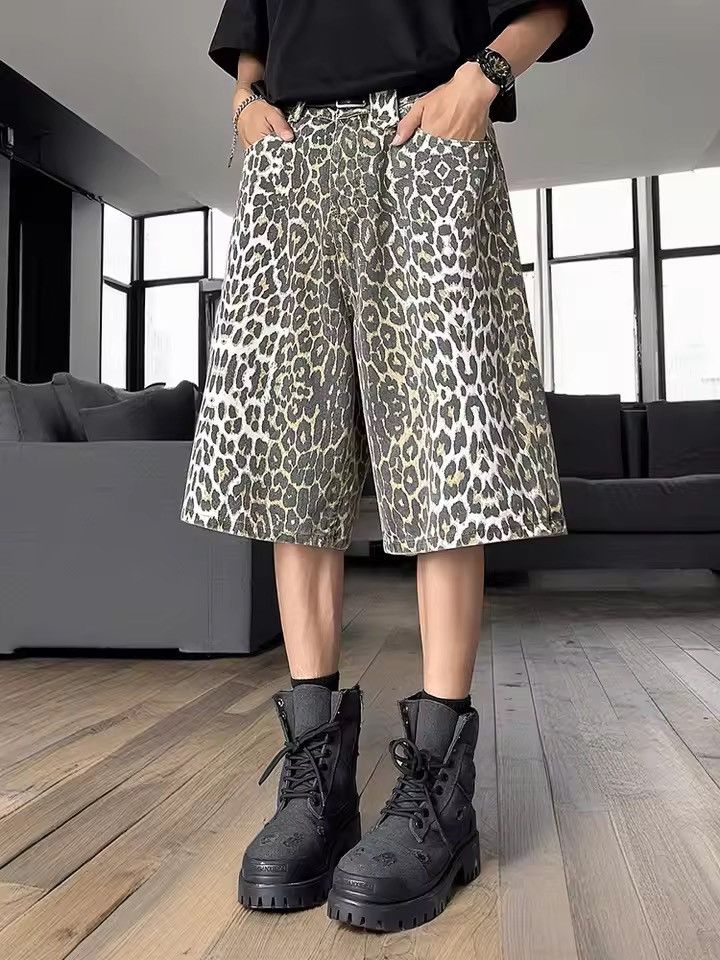 Japanese Brand VIBE Slouchy style vintage leopard baggy denim shorts Size US 30 / EU 46 - 5 Thumbnail