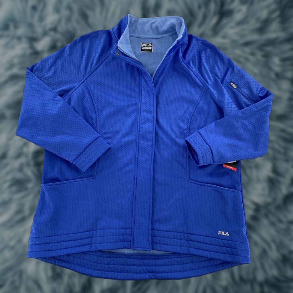 Fila FILA Jacket Women’s 2XL Blue NEW Training Tech Bonded Water Repellant Zip Long Sleeve Casual Outdoor Fashion Size XXL / US 16-18 / IT 52-54 - 1 Thumbnail