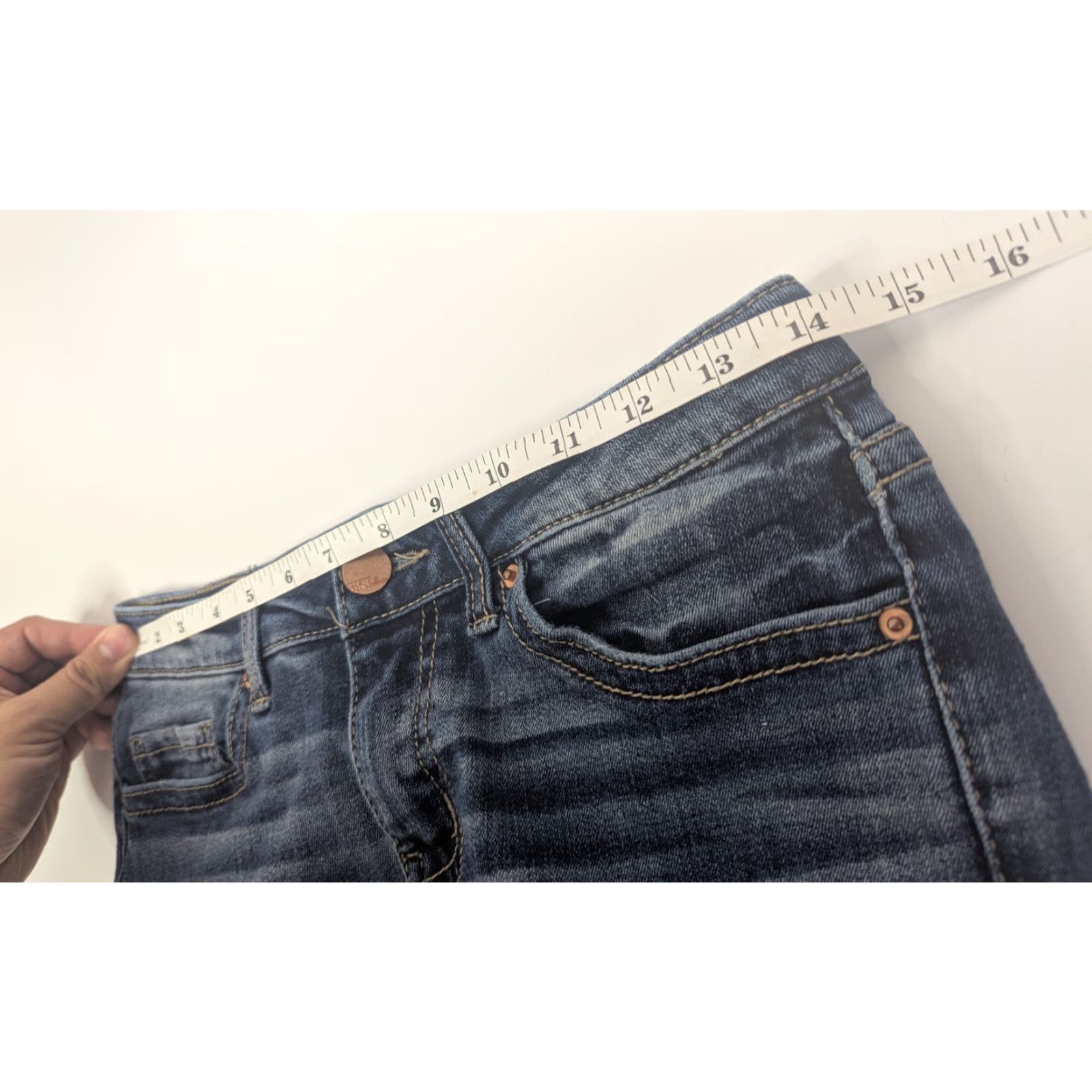 Vintage BKE Stella Slim Fit Low Rise Jeans Womens Blue 27x31.5 Denim Distressed Logo 5-Pocket Straight Vintage No Size 27" / US 4 / IT 40 - 7 Thumbnail