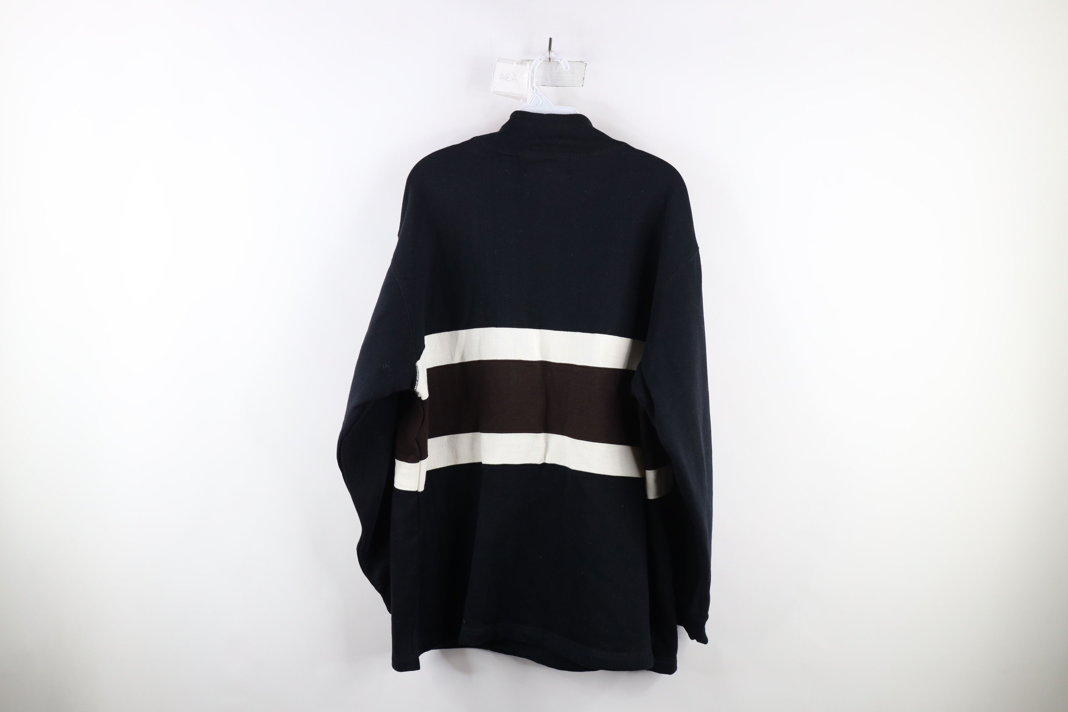 Vintage Deadstock Vintage 90s Streetwear Block Henley Sweatshirt Size L / US 10 / IT 46 - 8 Thumbnail