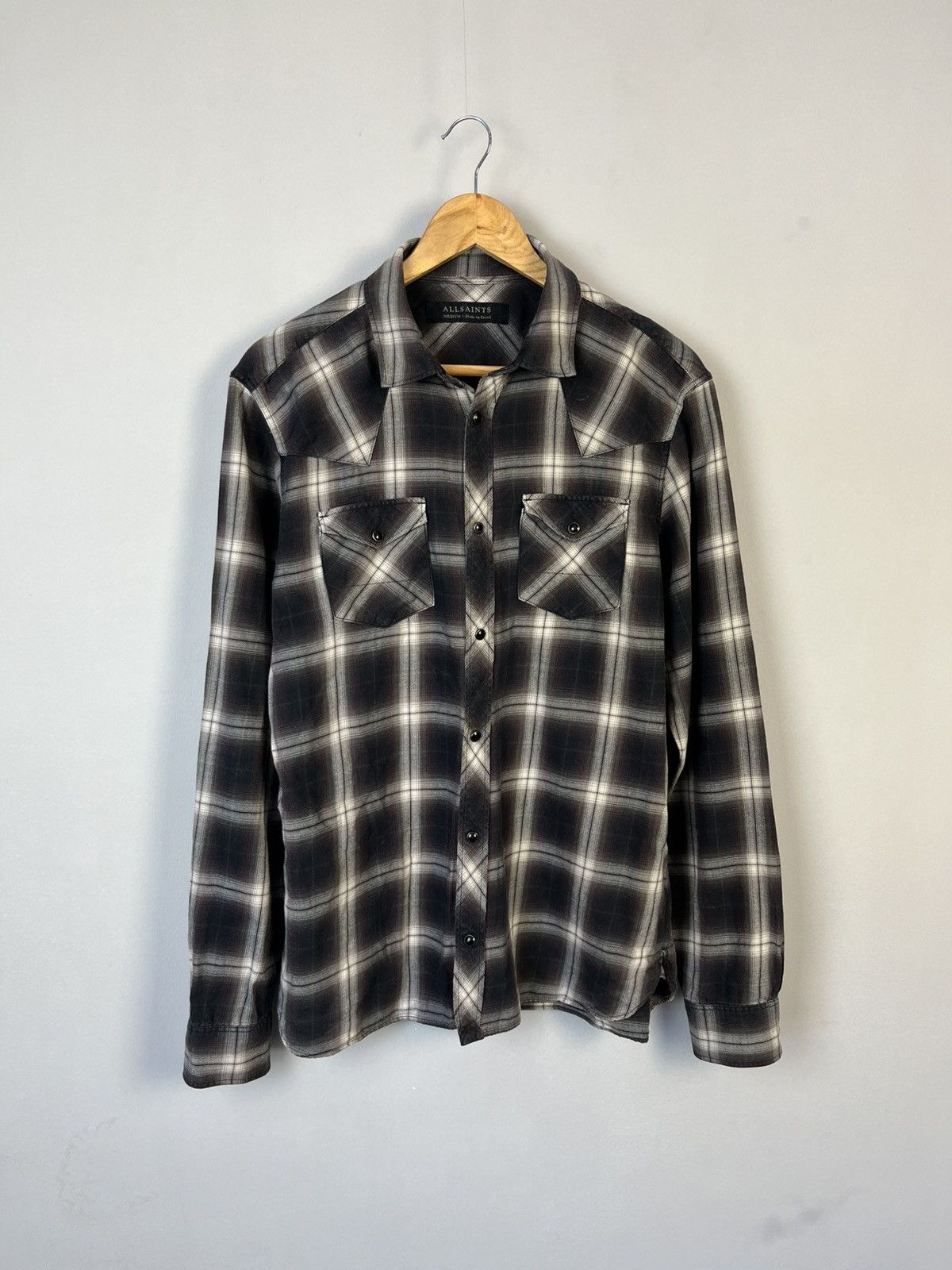 Allsaints Allsaints Dacoma Cotton Plaid Long Sleeve Shirt Size US M / EU 48-50 / 2 - 1 Thumbnail