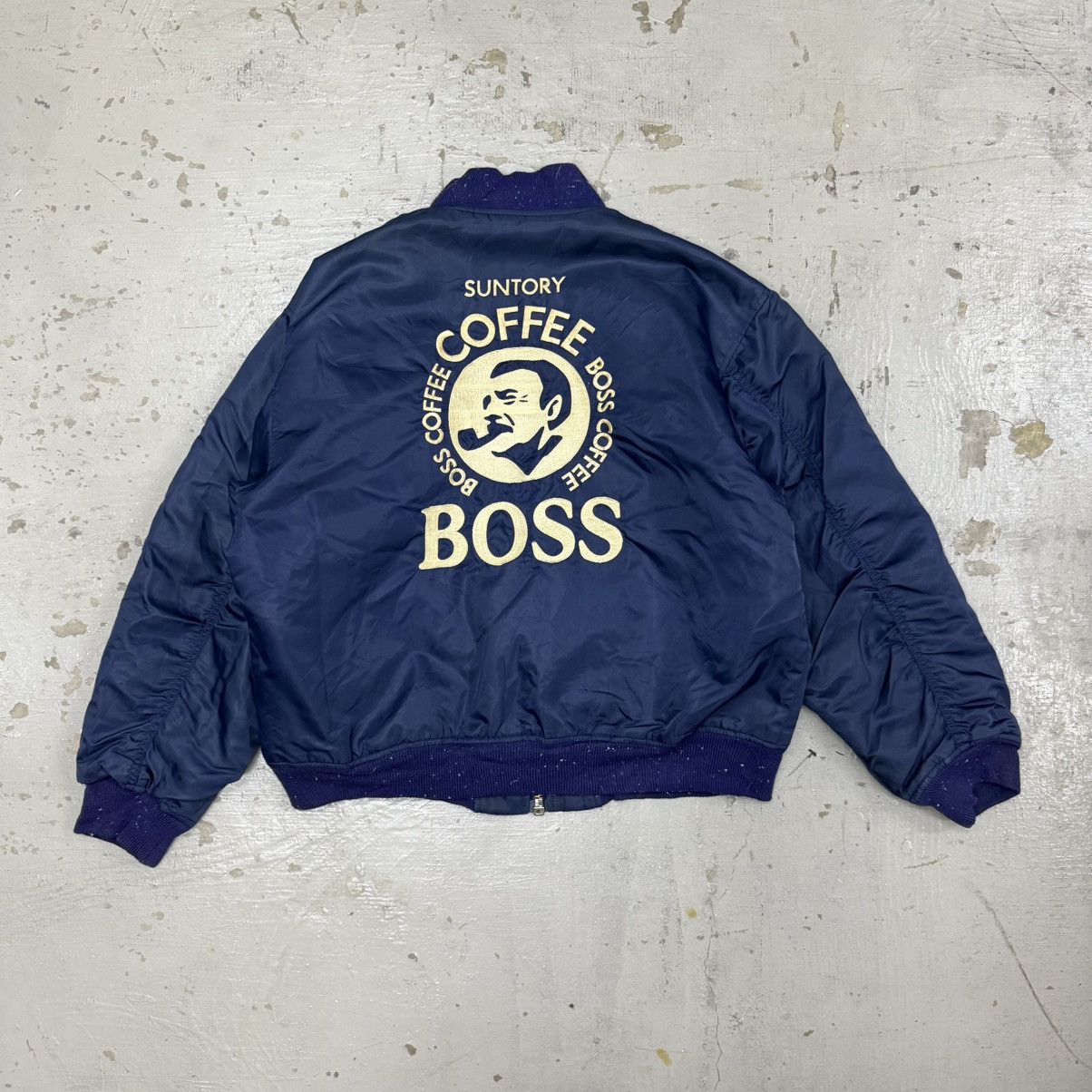 Mr. Gentleman 90’s SUNTORY BOSS COFFEE Japan MA-1 Bomber Jacket Size US L / EU 52-54 / 3 - 1 Thumbnail