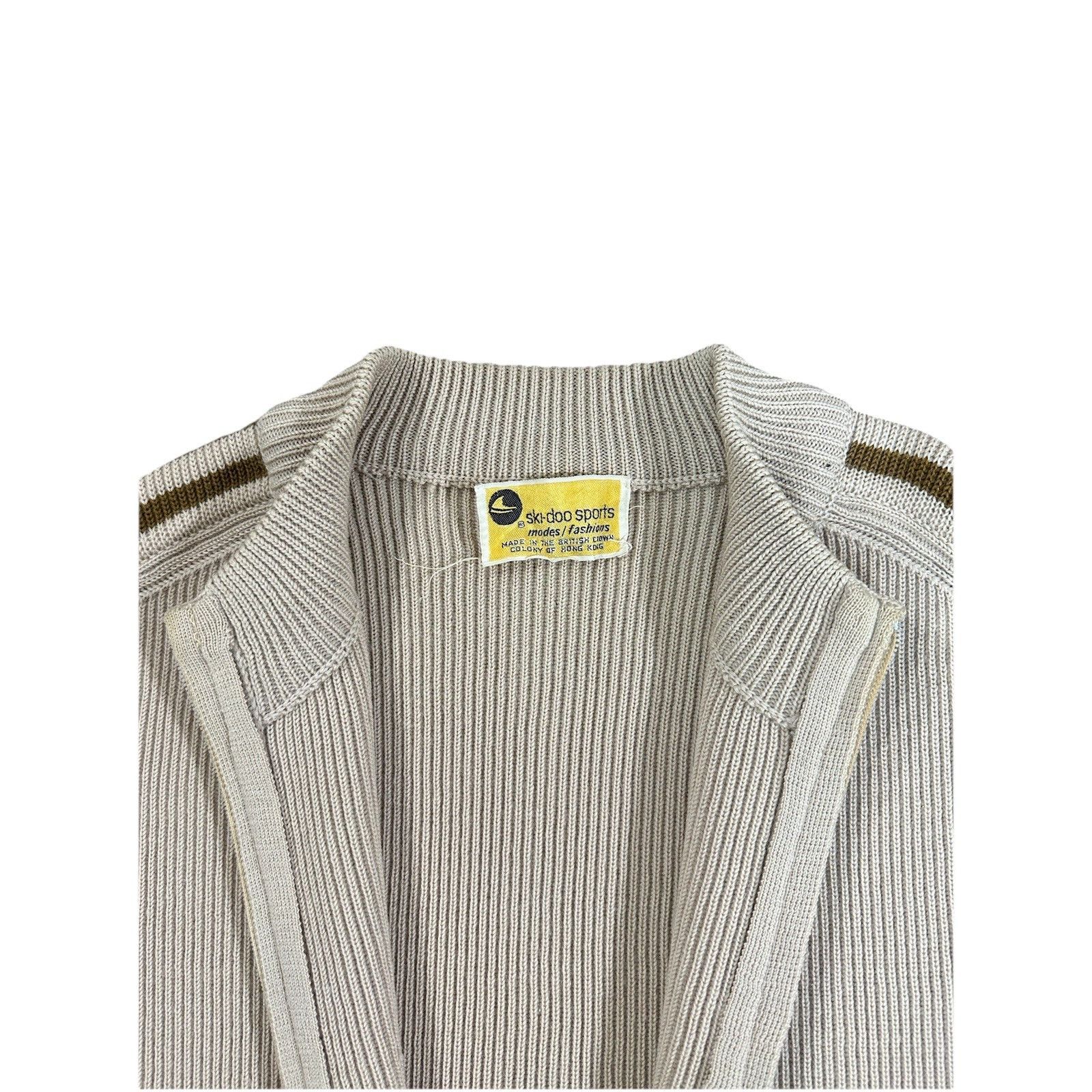 Ski-Doo Vintage Ski Doo Ribbed Knit Cardigan Sweater Mock Neck Winte Size US S / EU 44-46 / 1 - 2 Thumbnail