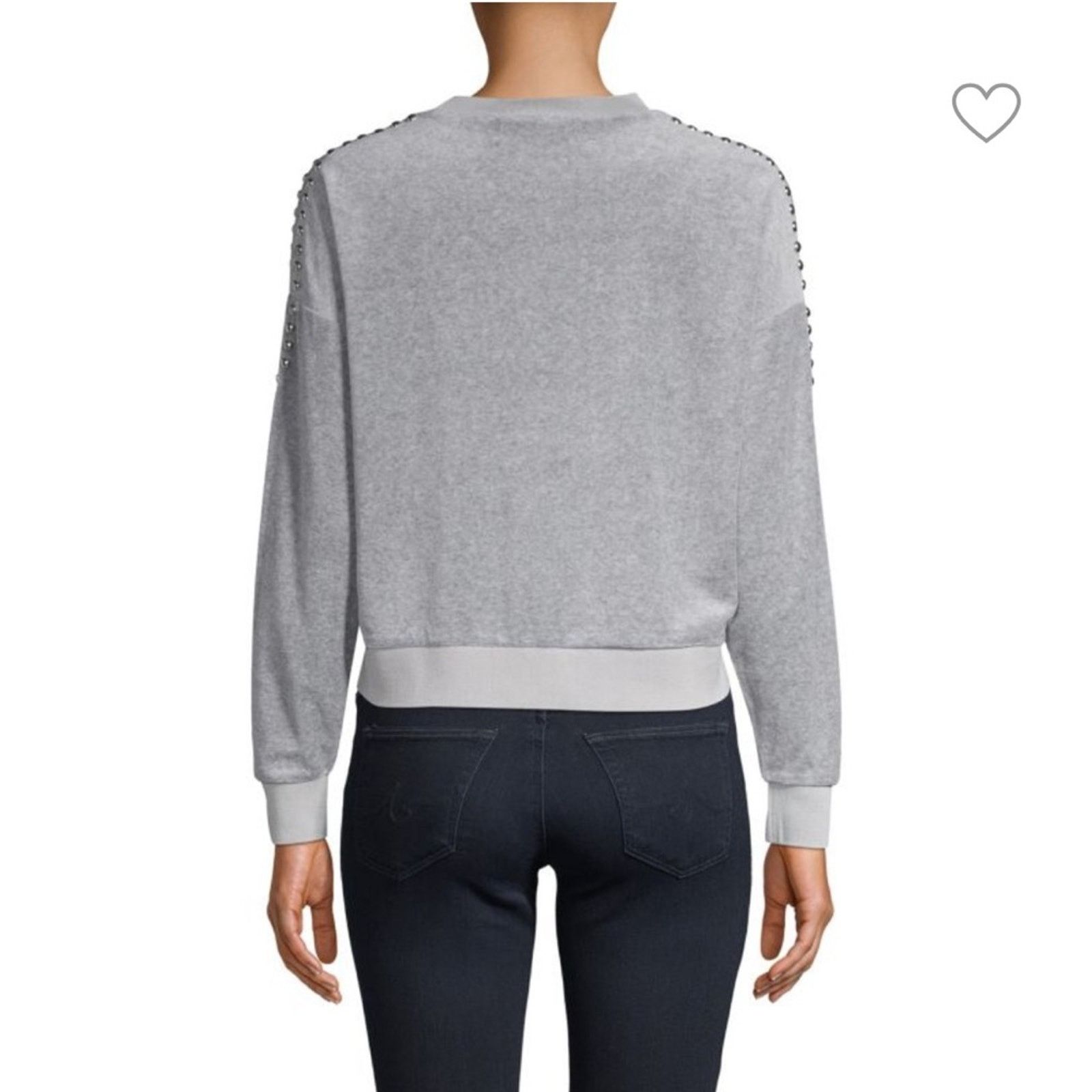 Iro IRO Heathen Studded Heather Gray Long Sleeve Sweatshirt Sz S Size S / US 4 / IT 40 - 2 Thumbnail