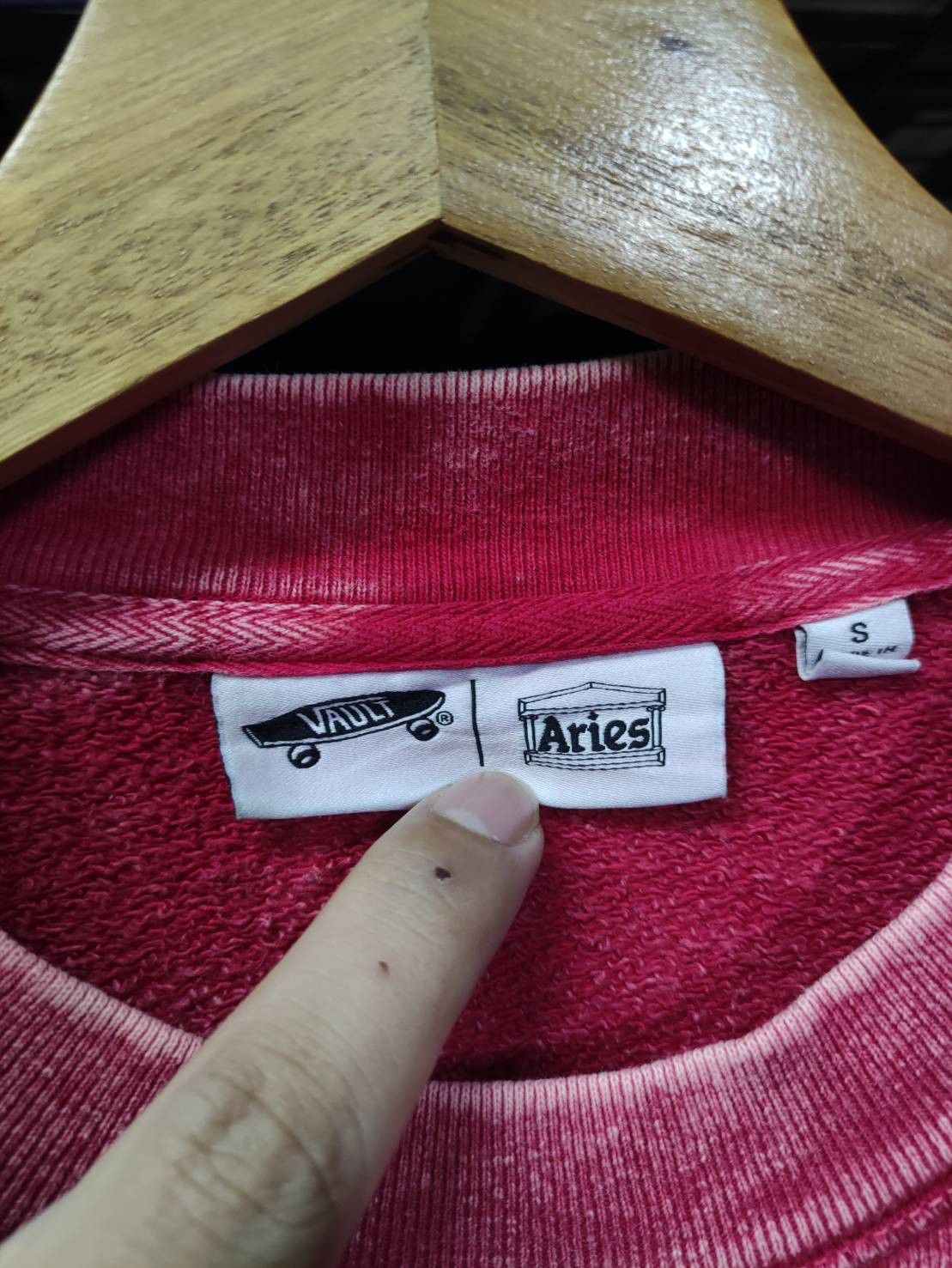 Aries Vans Vault x Aries Crewneck Sweatshirt Acidwash Red Size US M / EU 48-50 / 2 - 4 Thumbnail