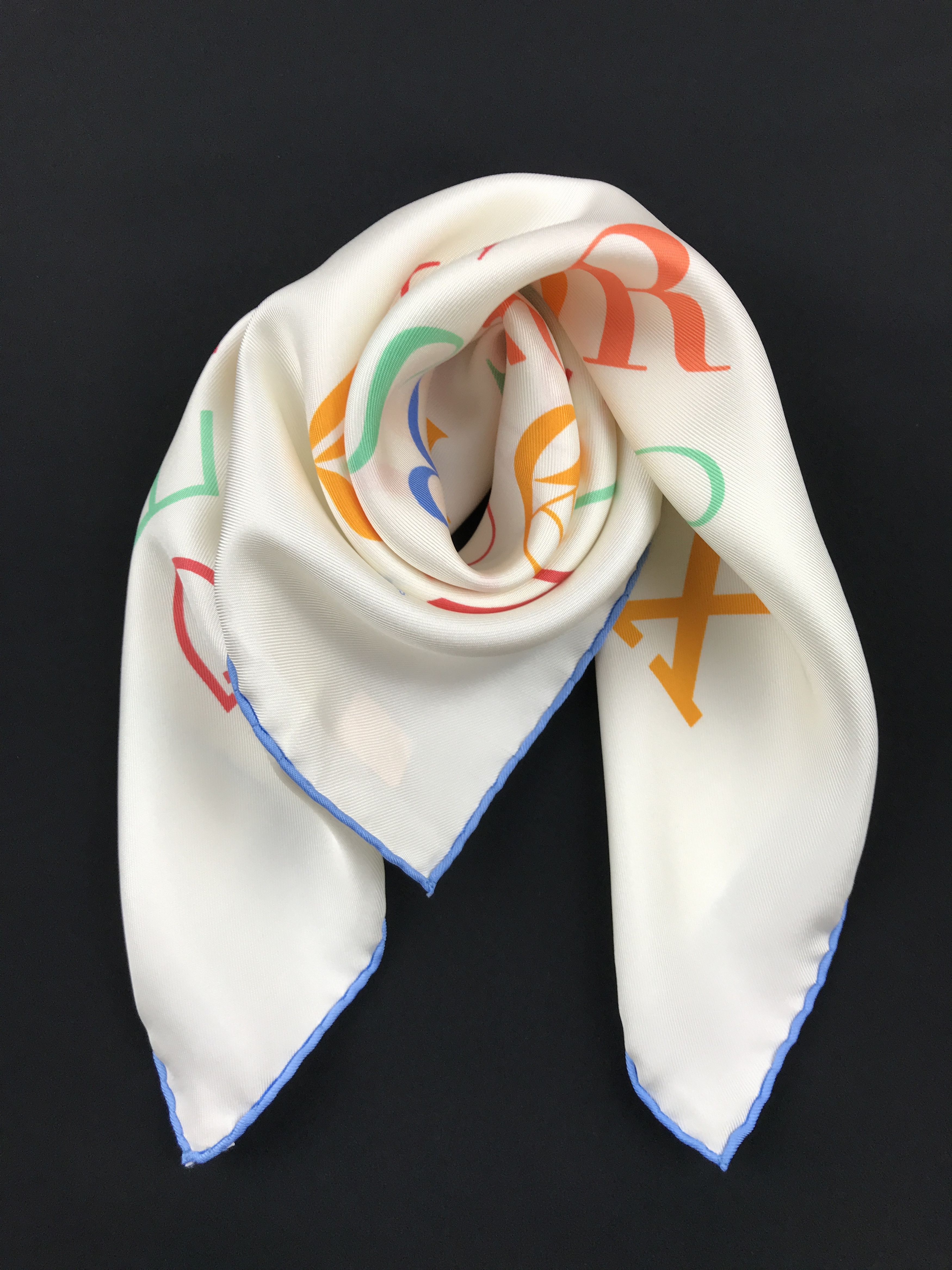 Hermes × Vintage Hermes Silk Scarf Silk Bandana Titled Literature-Alphabet Size ONE SIZE - 5 Thumbnail