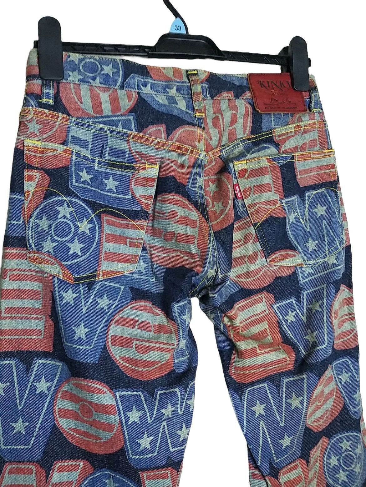 Hysteric Glamour RARE🔥VINTAGE HYSTERIC GLAMOUR KINKY ALL PRINT FLARED JEANS Size US 29 - 5 Thumbnail