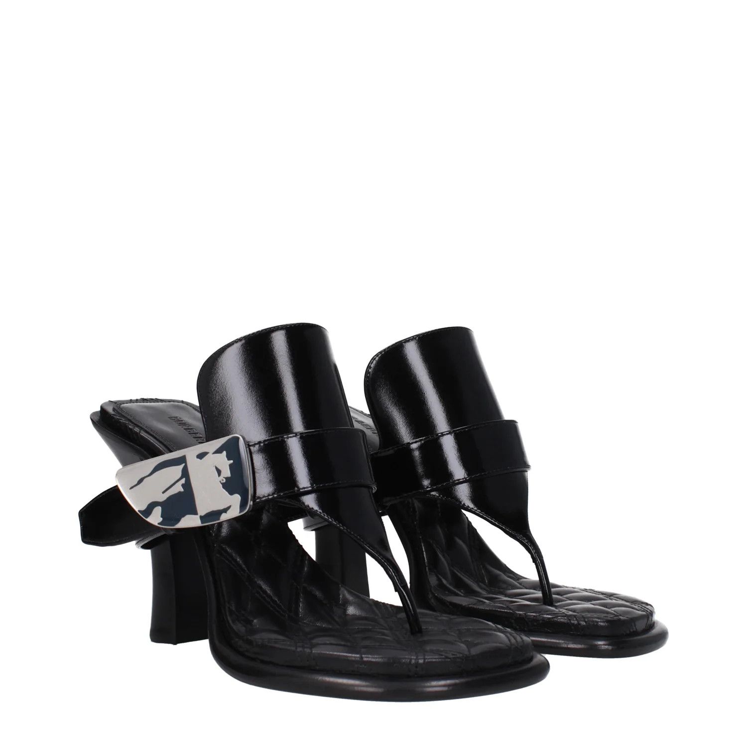 Burberry ob1o1e1024 Leather Flip Flops in Black Size US 7 / IT 37 - 2 Thumbnail