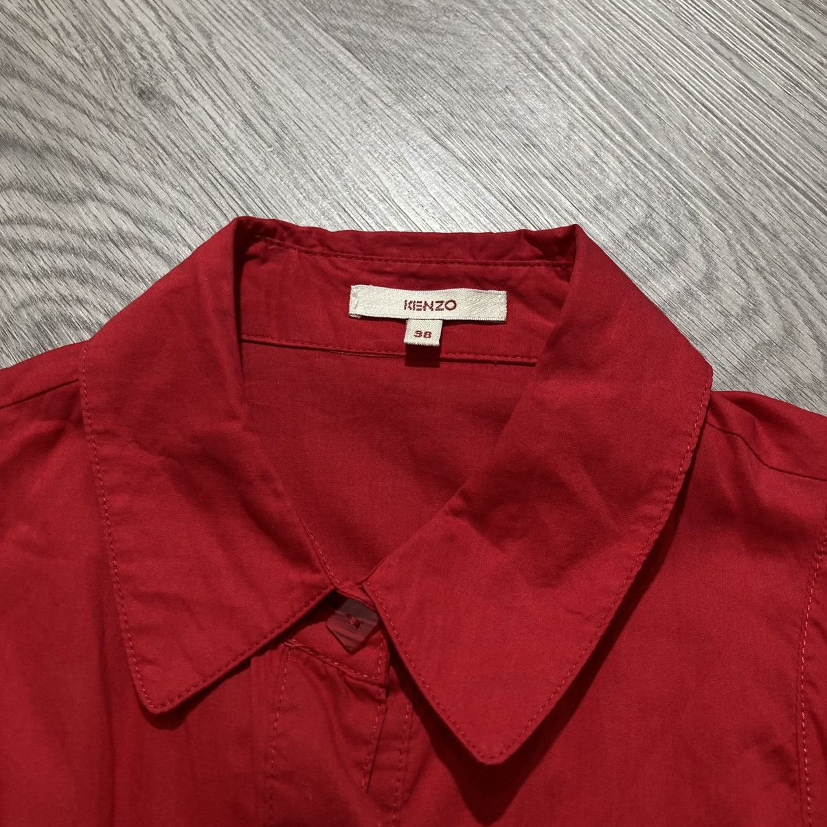 Kenzo 🇫🇷 Vintage Kenzo Blouse Top Women With Tie Front Red Luxury Size S / US 4 / IT 40 - 14 Thumbnail