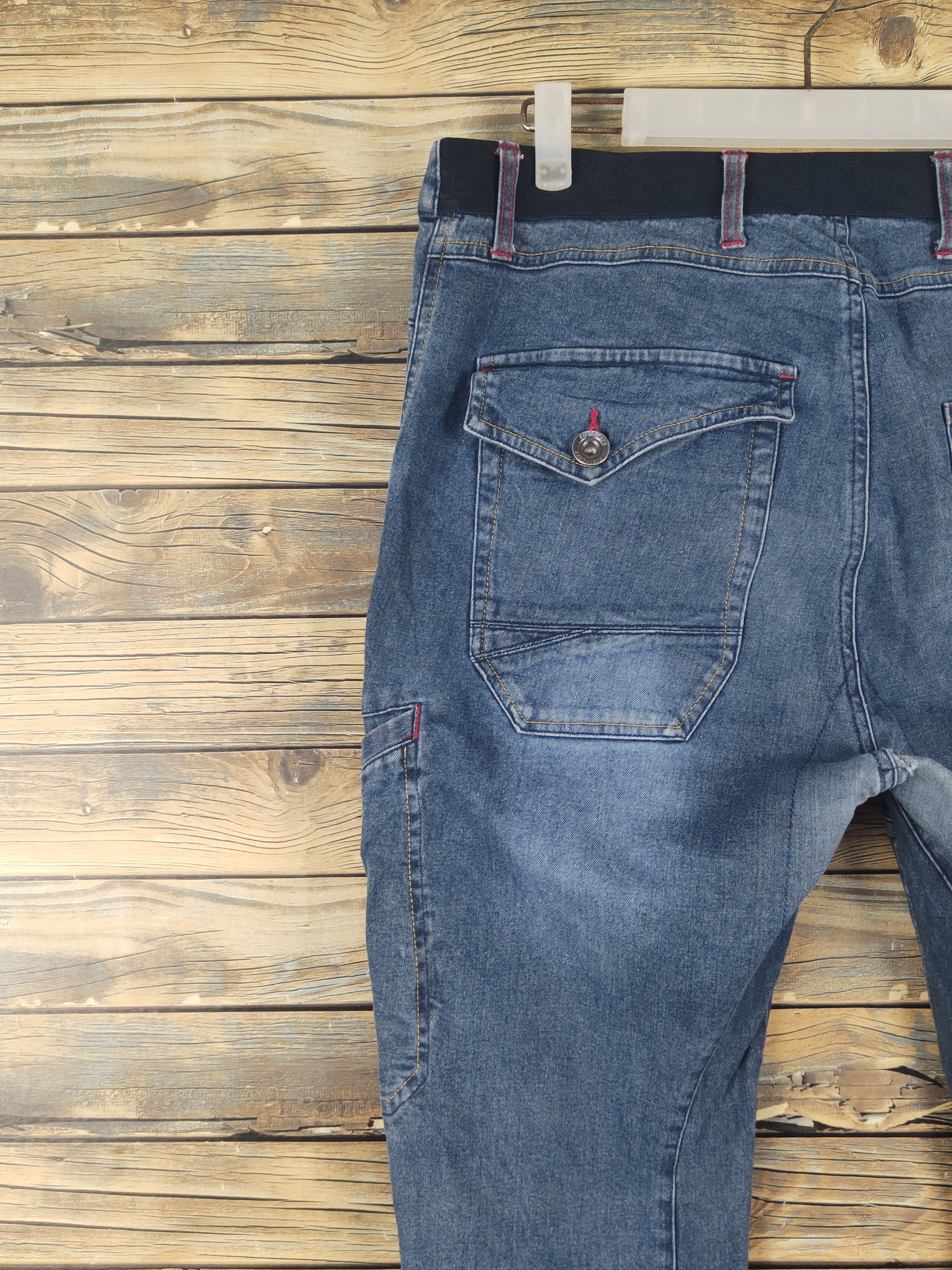 Japanese Brand FieldCore Dark Blue Distressed Ripped Jeans #W2005 Size US 35 - 9 Thumbnail