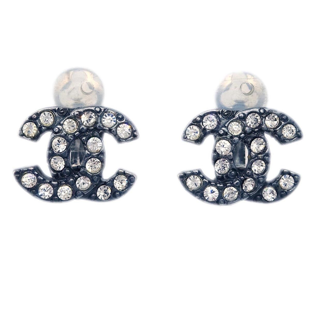 Chanel Chanel CC Clip-On Earrings Metal with Crystal Size ONE SIZE - 1 Thumbnail