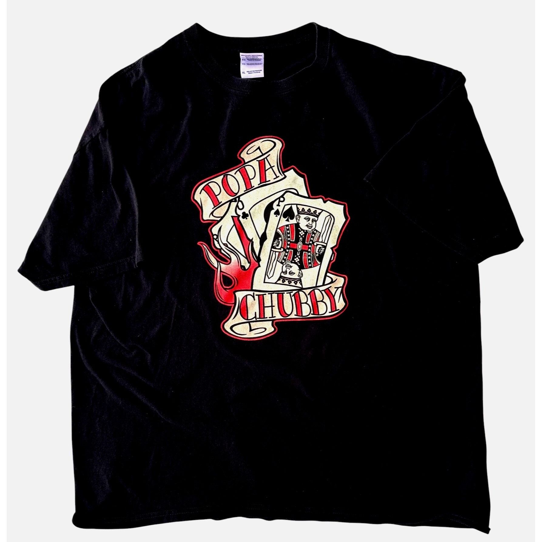Gildan × Vintage VTG 90s Popa Chubby T Shirt XL Black Blues Guitar Muscle Roc Size US XL / EU 56 / 4 - 3 Thumbnail