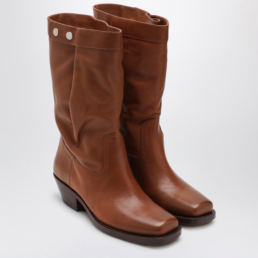 Isabel Marant o1d2blof0824 Leather Boots in Brown Size US 7 / IT 37 - 2 Thumbnail
