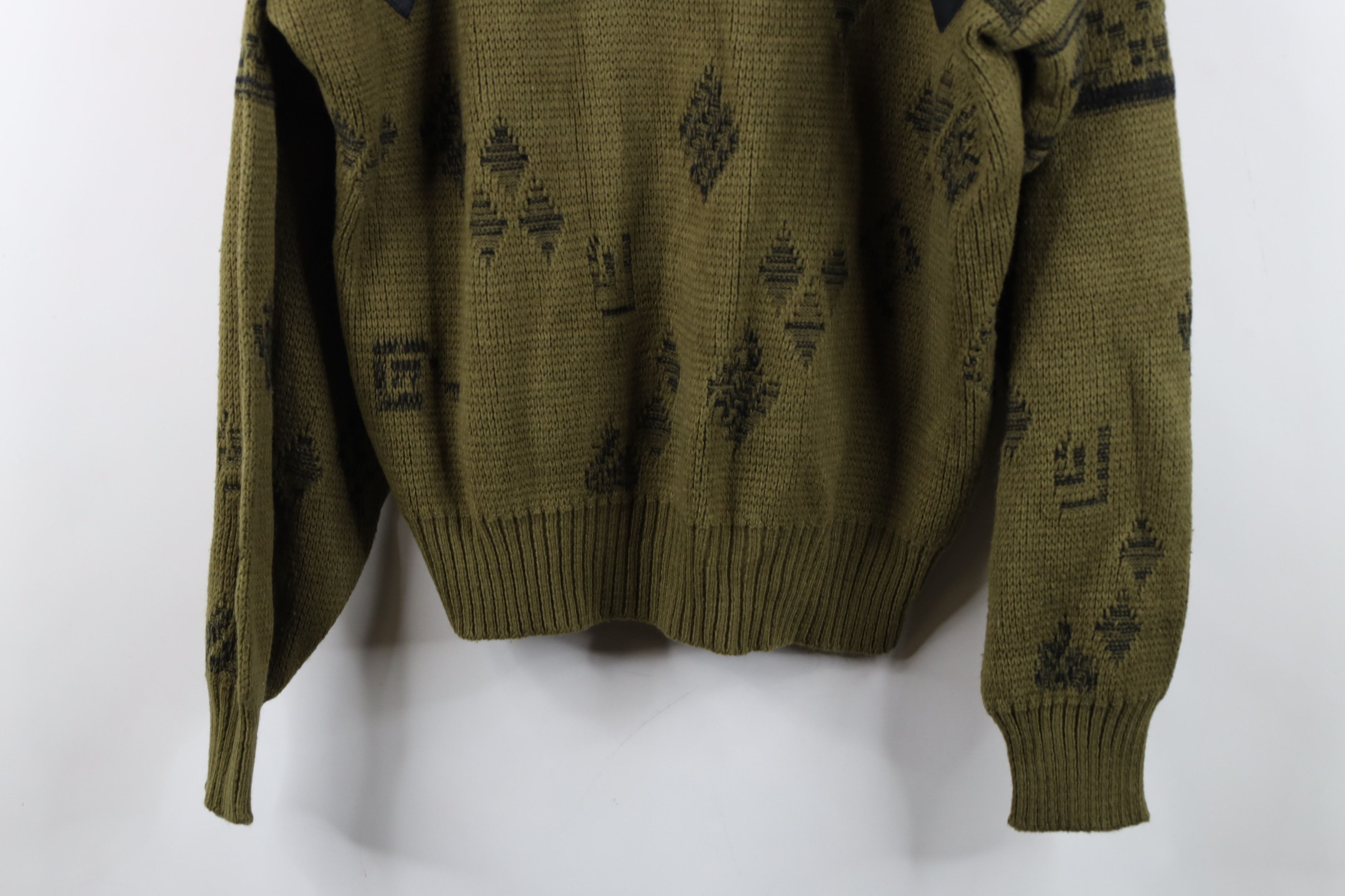 Vintage Vintage 90s Streetwear Trim Diamond Knit Crewneck Sweater Size US L / EU 52-54 / 3 - 3 Thumbnail