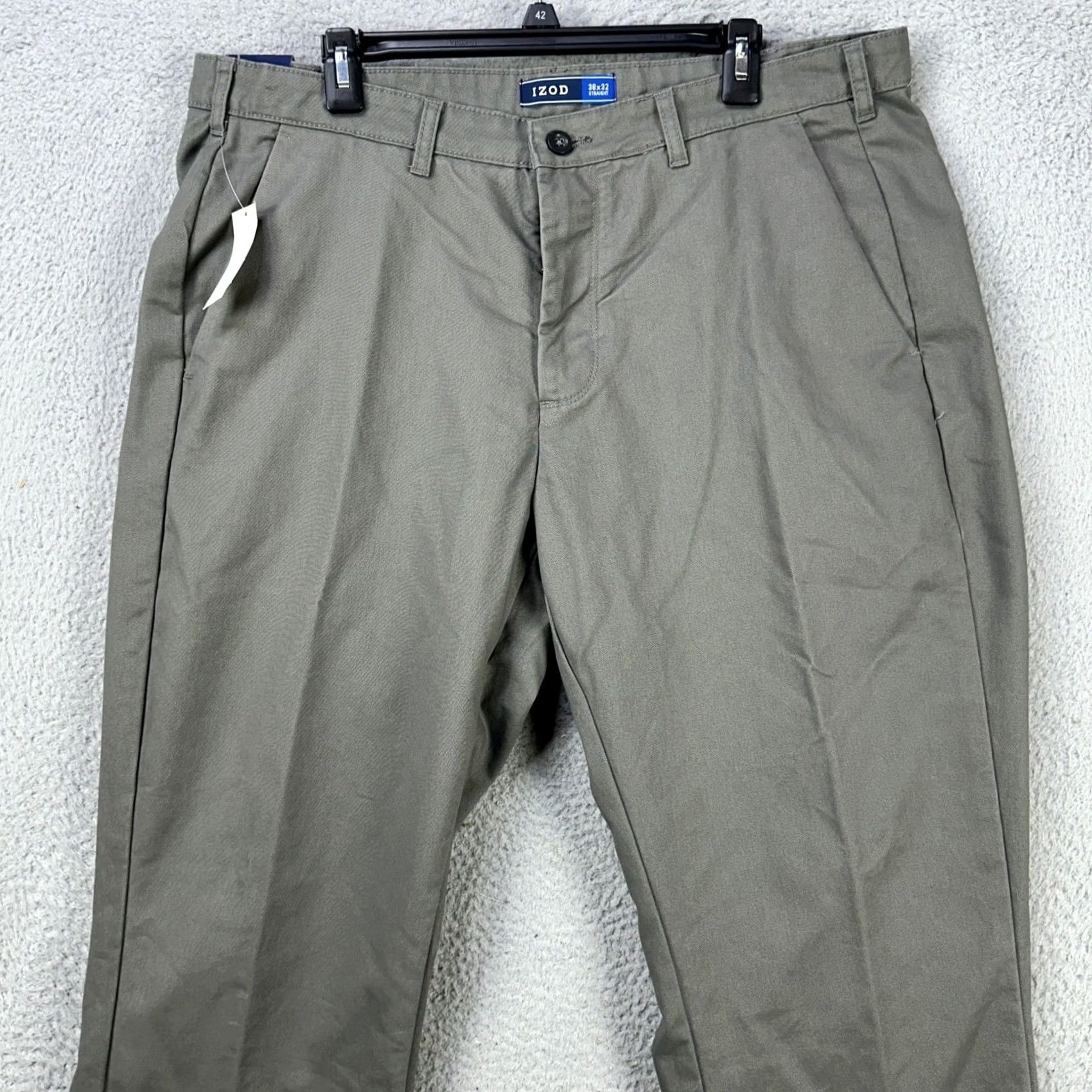 Izod IZOD Flex Mens Performance Pants 38X32 Gray Chino Stretch Flat Front NEW Size US 38 / EU 54 - 4 Thumbnail
