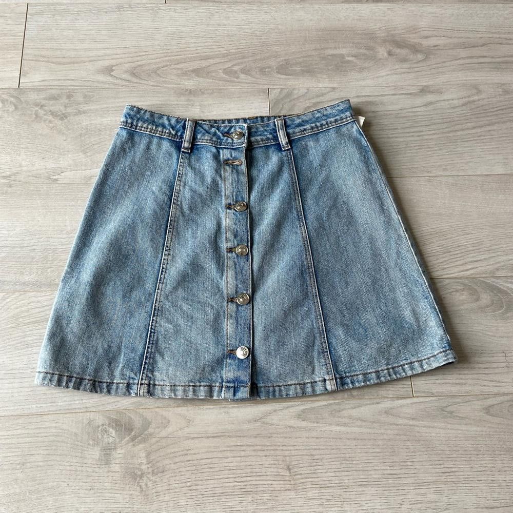 Divided Divided Light Blue Button Up Jean Mini Skirt Size 27" / US 4 / IT 40 - 1 Thumbnail