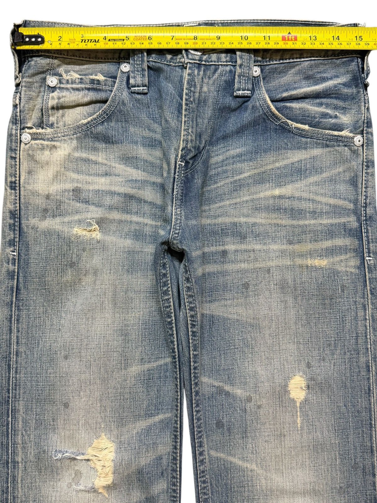 Levi's Vintage Y2K Levis 504 Faded Wash Whisker Distressed Straight Size US 30 / EU 46 - 11 Thumbnail