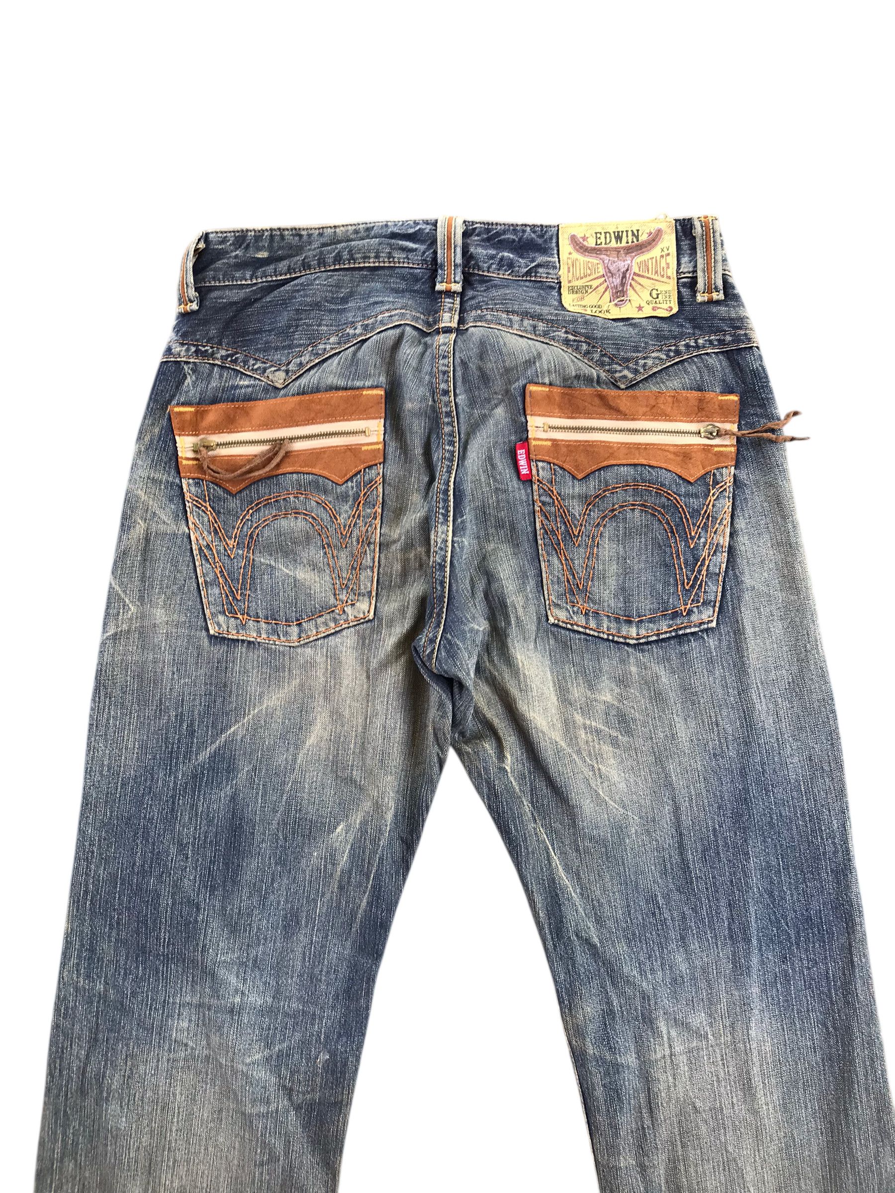Tornado Mart Vtg 90s Edwin Japan Distressed Denim-Size 35-14th addiction Size US 35 - 2 Thumbnail