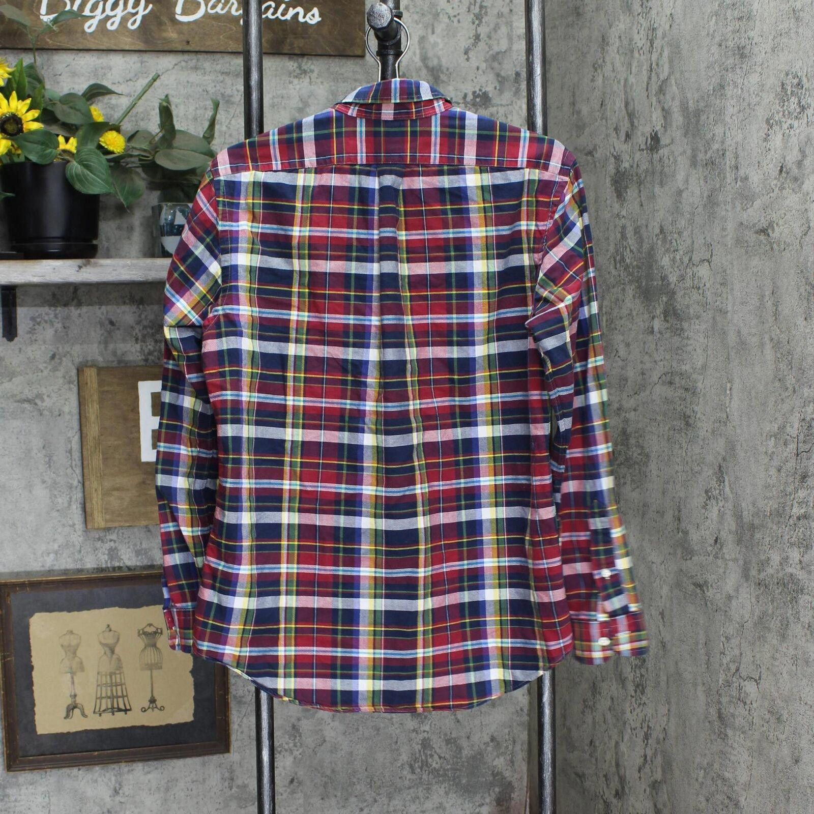 Designer Polo Ralph Lauren Button Up Down Shirt Red Plaid Multi M Size US M / EU 48-50 / 2 - 2 Thumbnail
