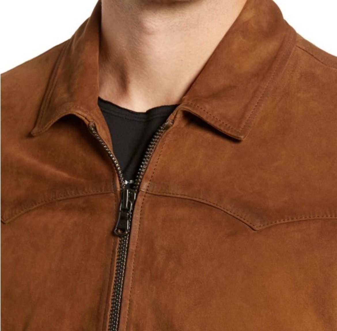 John Varvatos John Varvatos Kingston Suede Leather Jacket Brown L Size US L / EU 52-54 / 3 - 8 Thumbnail