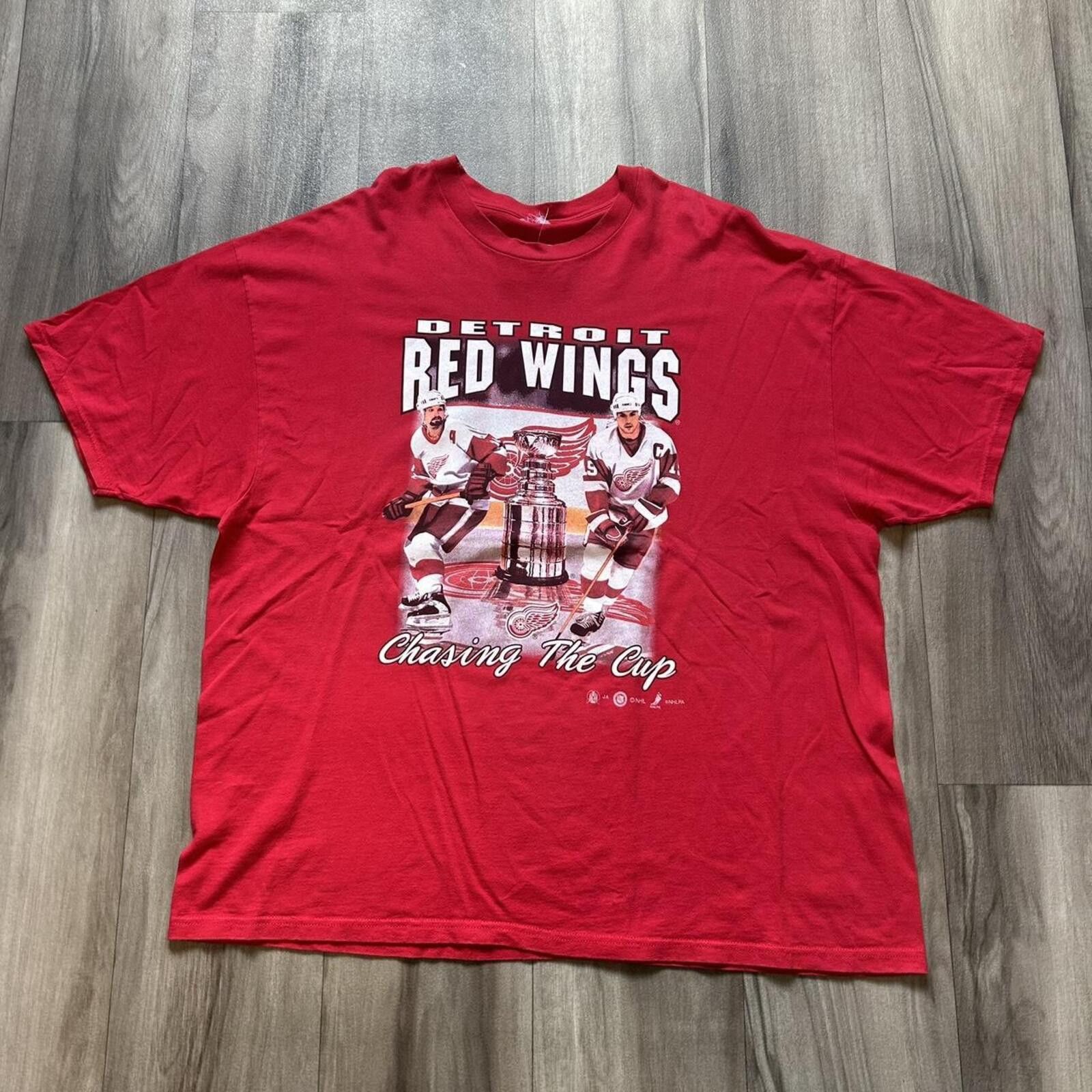 NHL Vintage 90’s Detroit Red Wings Oversized fit t shirt Hockey Size US XXL / EU 58 / 5 - 1 Thumbnail
