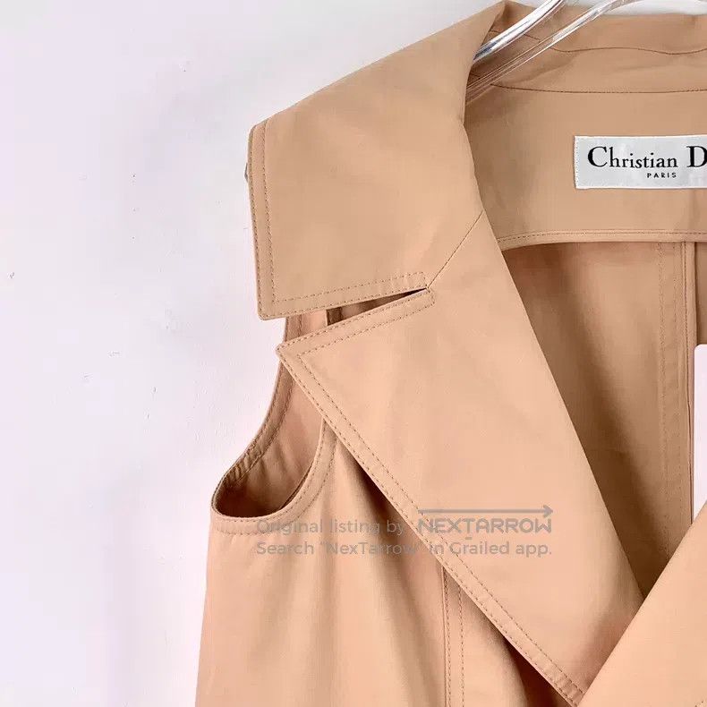 Dior Dior Brown cotton lapel double-breasted sleeveless windbre Size XS / US 0-2 / IT 36-38 - 3 Thumbnail